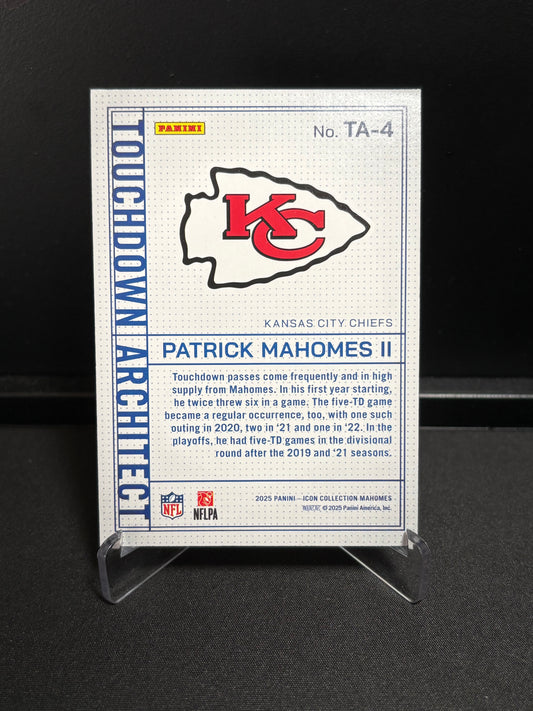 Panini Patrick Mahomes ICON Collection 2025 "Touchdown Architect" #4