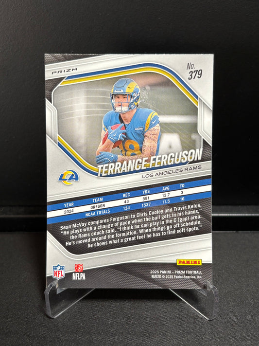 Terrance Ferguson RC Panini Prizm 2025 "Green Pulsar" Los Angeles Rams