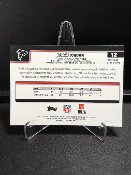 Drake London Topps Chrome 2025 "RayWave" Atlanta Falcons