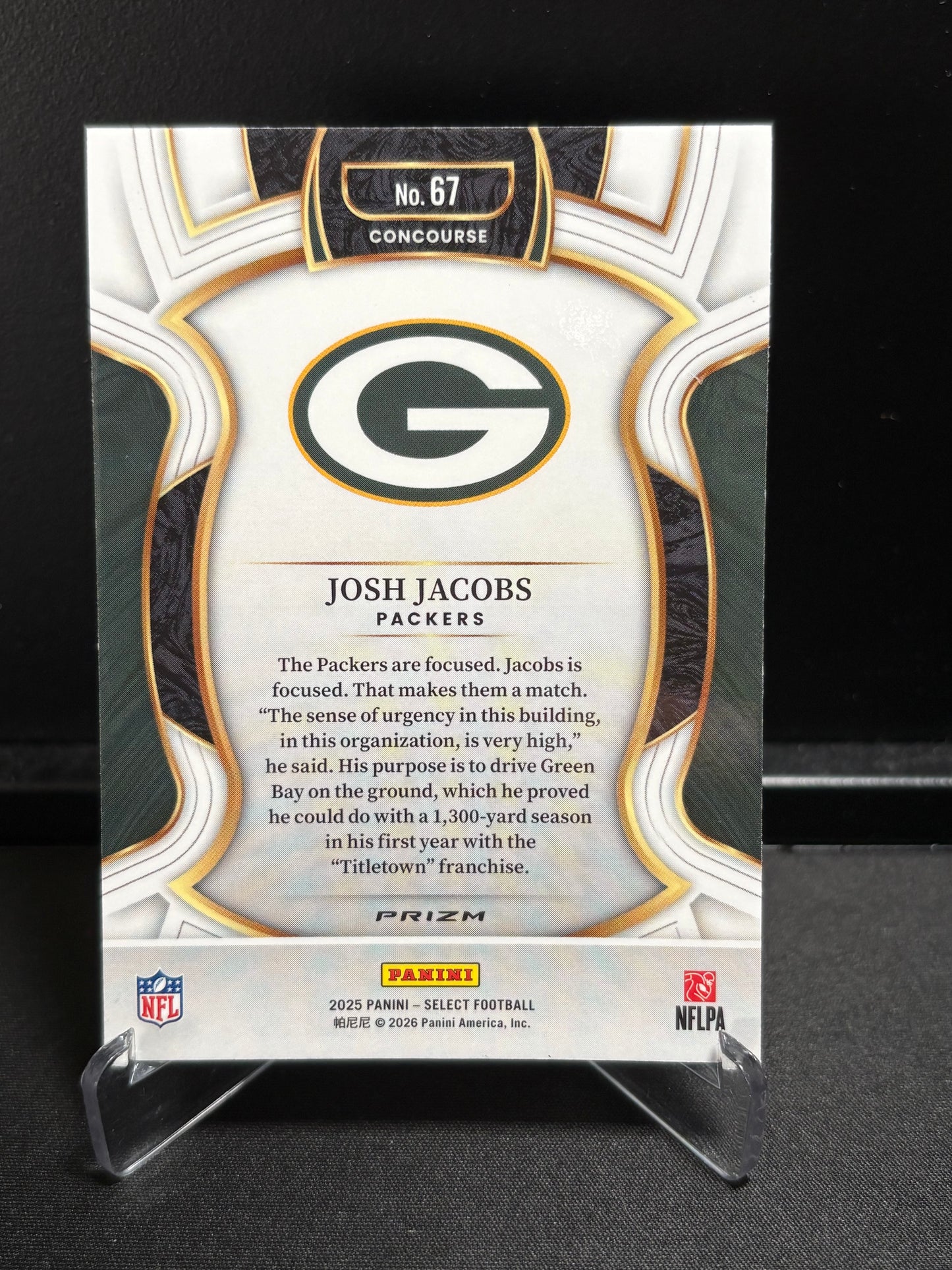 Josh Jacobs Panini Select 2025 "Pink Shock" Concourse Green Bay Packers