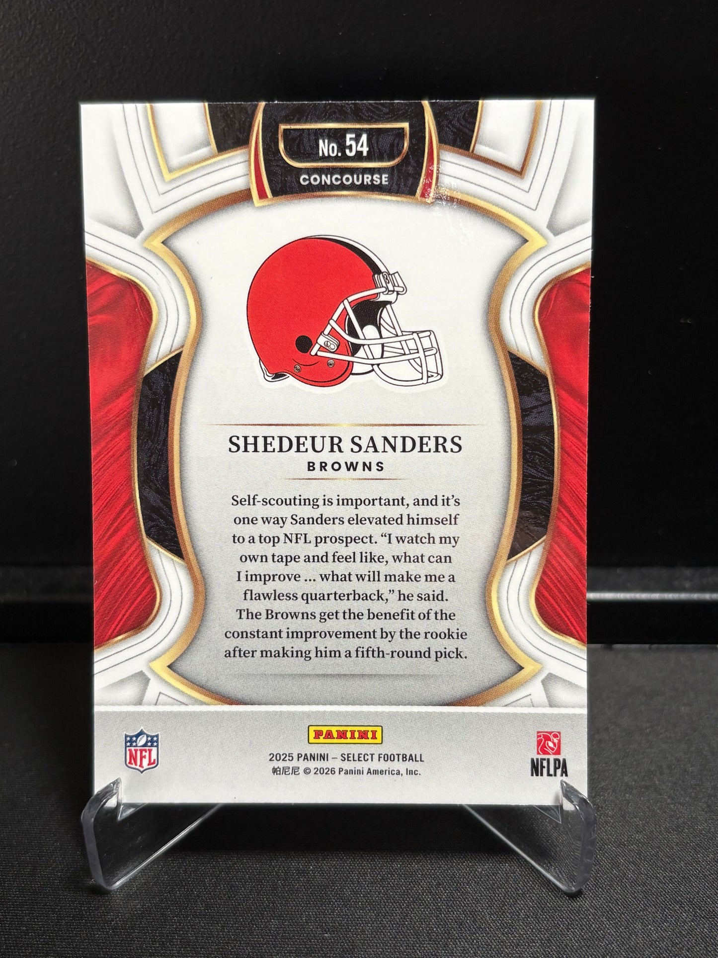 Shedeur Sanders RC Panini Select 2025 "Concourse" Cleveland Browns