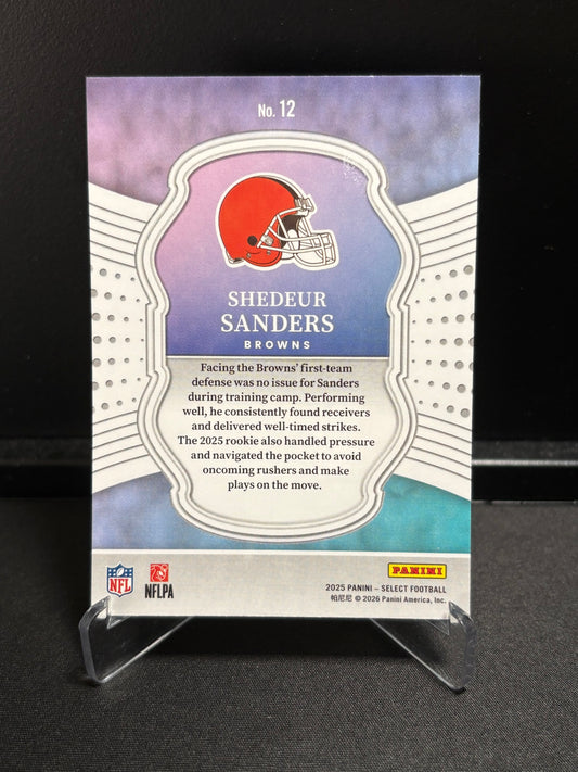 Shedeur Sanders RC Panini Select 2025 "Select Certified" Cleveland Browns