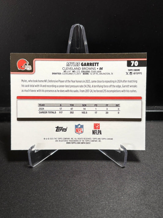 Myles Garrett Topps Chrome 2025 "RayWave Refractor" Cleveland Browns
