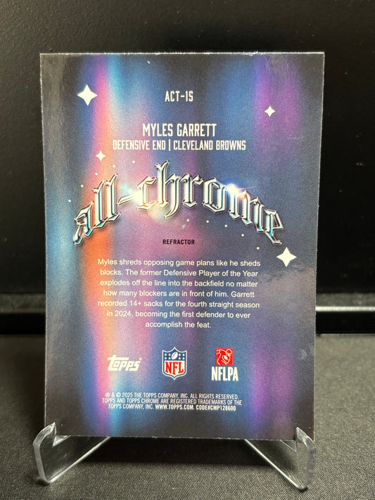Myles Garrett Topps Chrome 2025 "All Chrome Refractor" Cleveland Browns