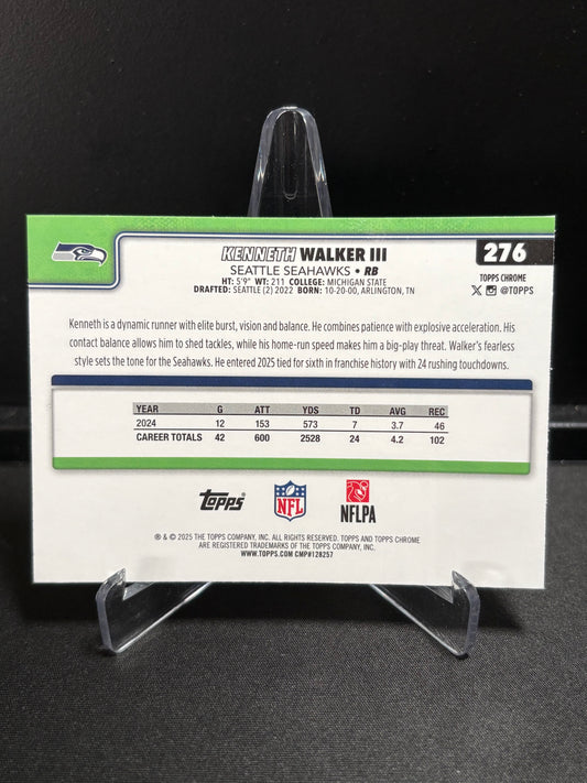Kennetth Walker III Topps Chrome 2025 "Leather" Seattle Seahawks