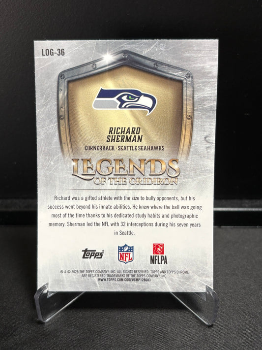 Richard Sherman Topps Chrome 2025 "Legends of the Gridiron" Seattle Seahawks