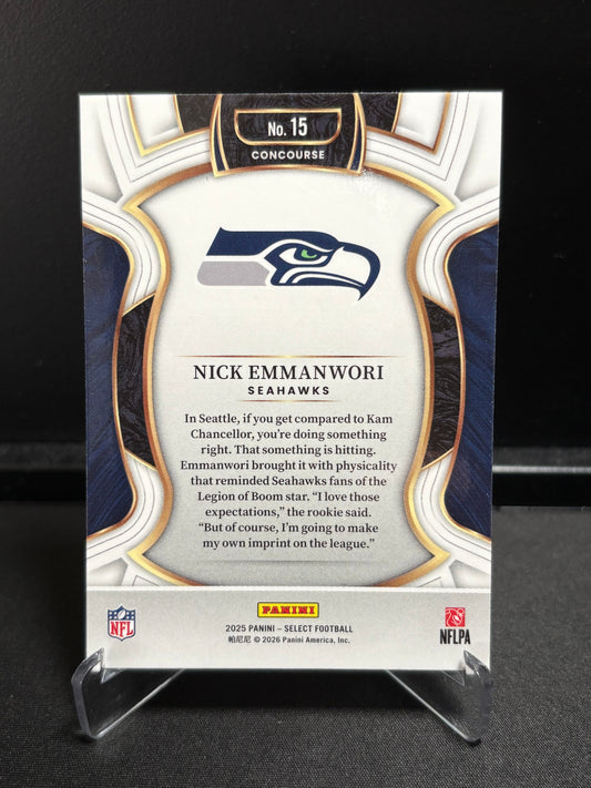 Nick Emmanwori RC Panini Select 2025 "Concourse" Seattle Seahawks