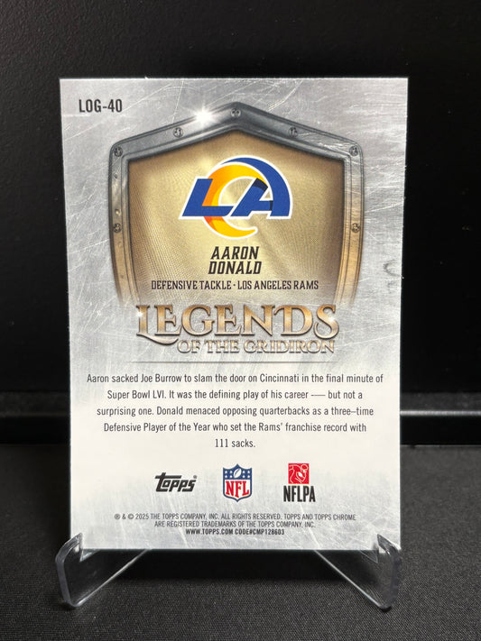 Aaron Donald Topps Chrome 2025 "Legends of the Gridiron" Los Angeles Rams
