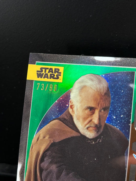 Count Dooku Topps Chrome Star Wars "Galactic Gear Green Refractor" /99 – Attack of the Clones