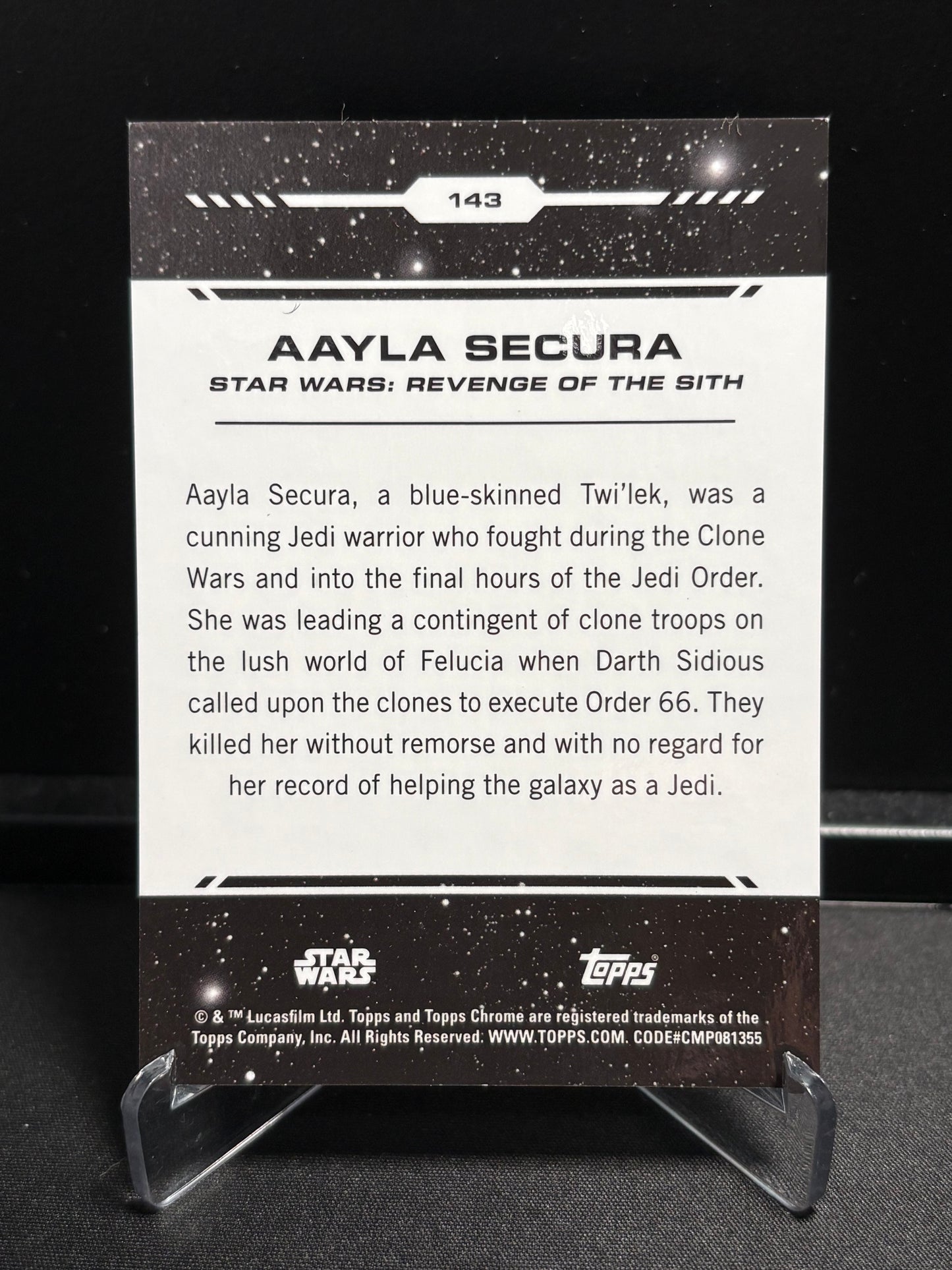 Aayla Secura Topps Chrome Star Wars "Gold Refractor" /50 – Revenge of the Sith