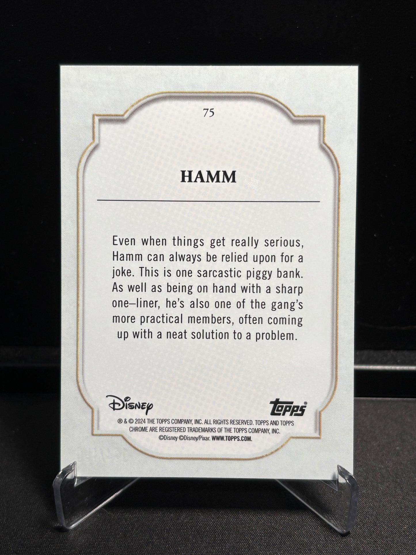 Hamm – 2024 Topps Chrome Disney – Purple & Green Pulsar Refractor /150 – #75
