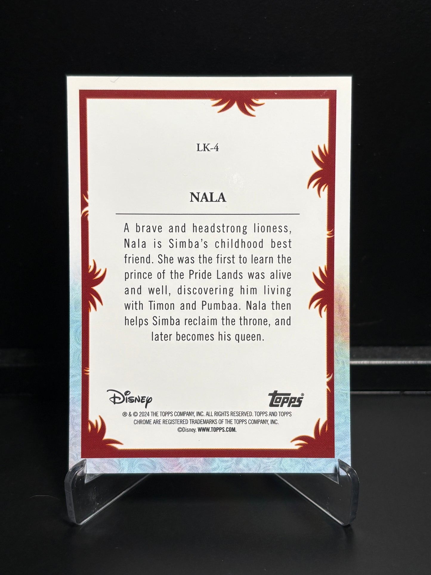 Topps Chrome Disney Le Roi Lion 30 Ans – Nala LK-4 | Insert