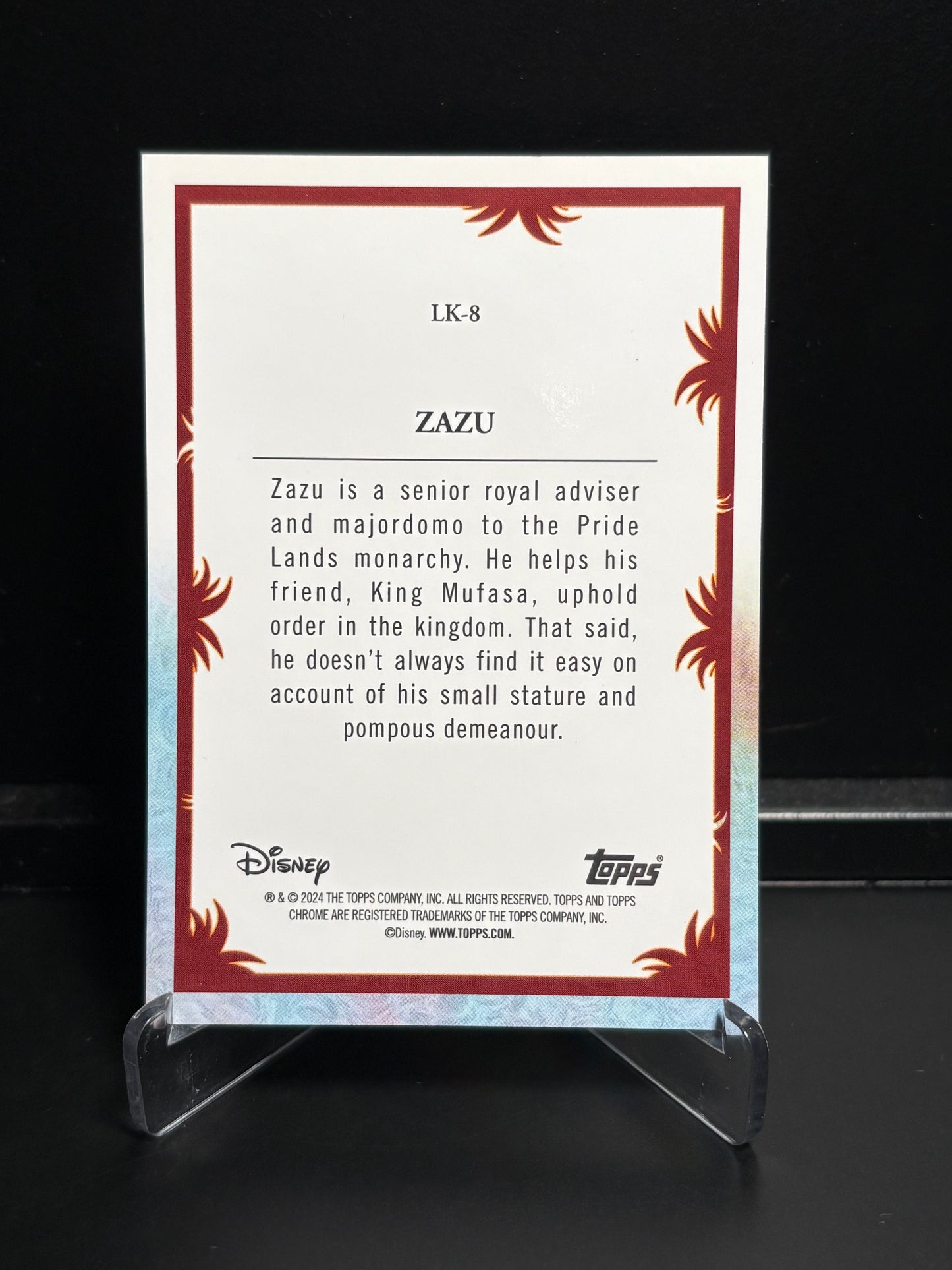 Topps Chrome Disney Le Roi Lion 30 Ans – Zazu LK-8 | Insert