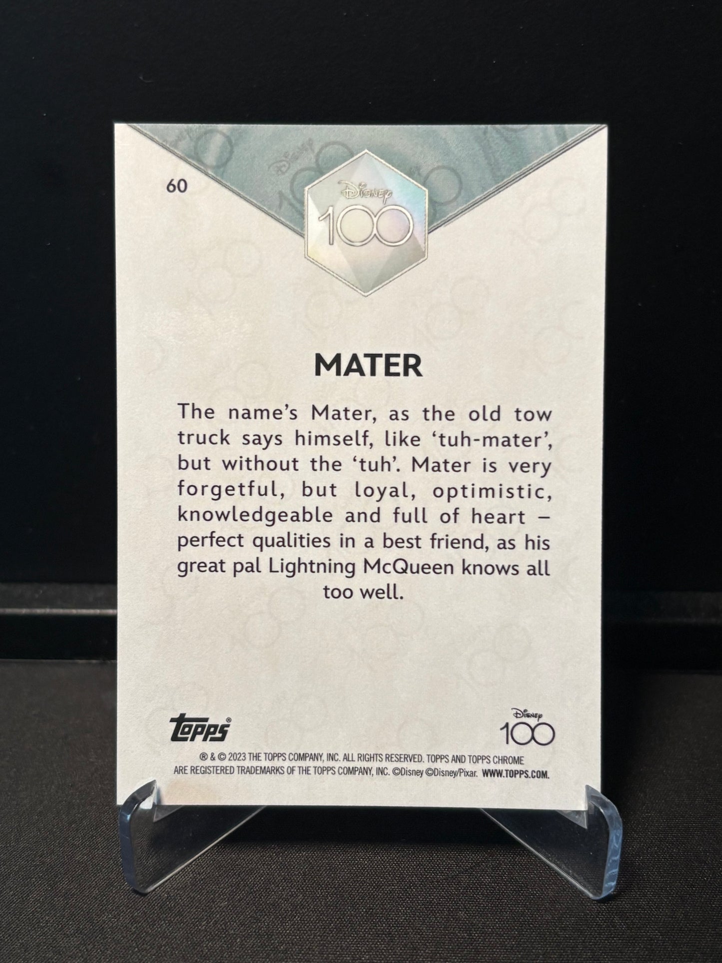 Topps Chrome Disney 100 – Martin (Mater) #60 | Carte Base