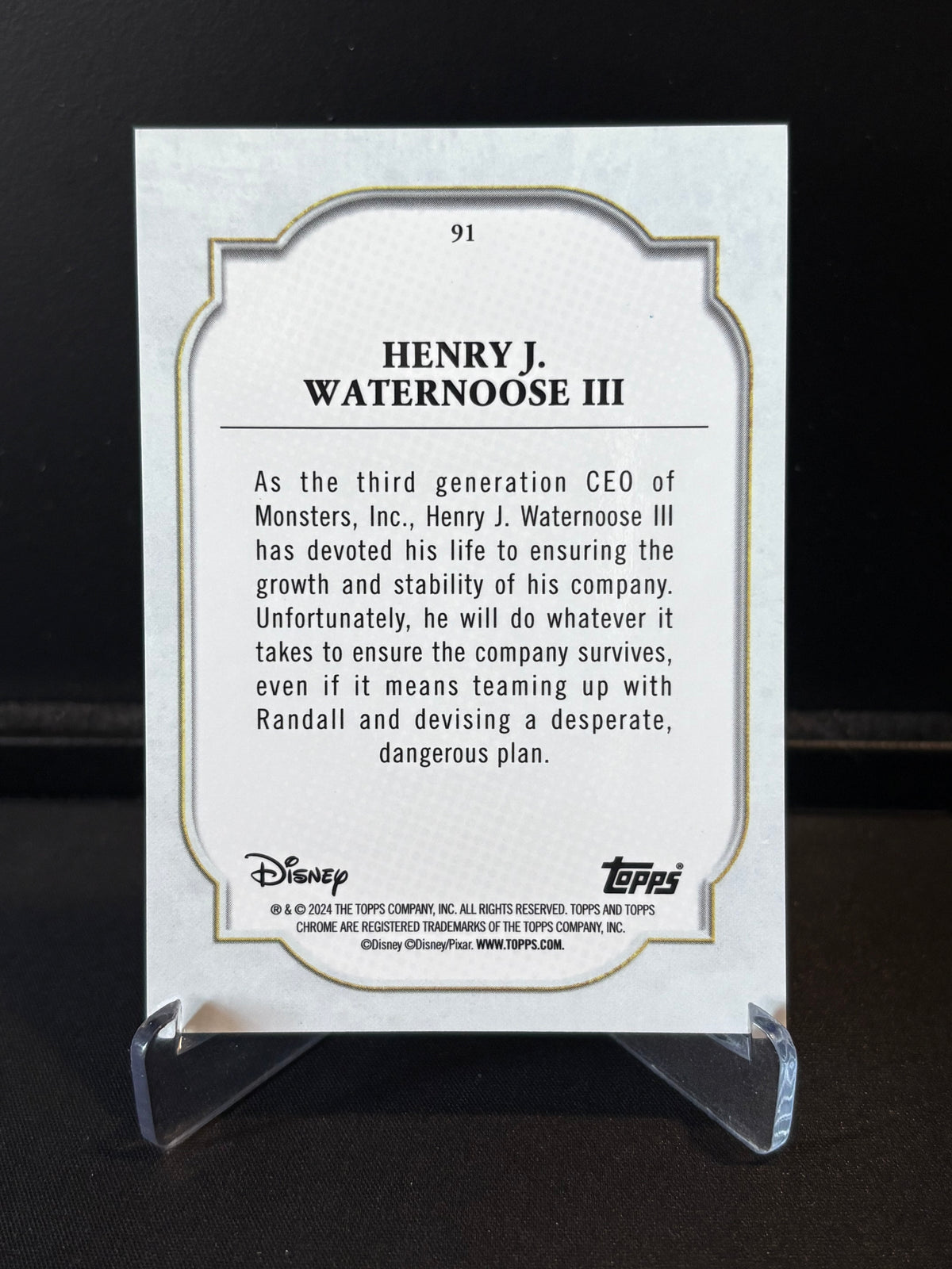 Topps Chrome Disney 2024 – Henry J. Waternoose III #91 | Carte Base