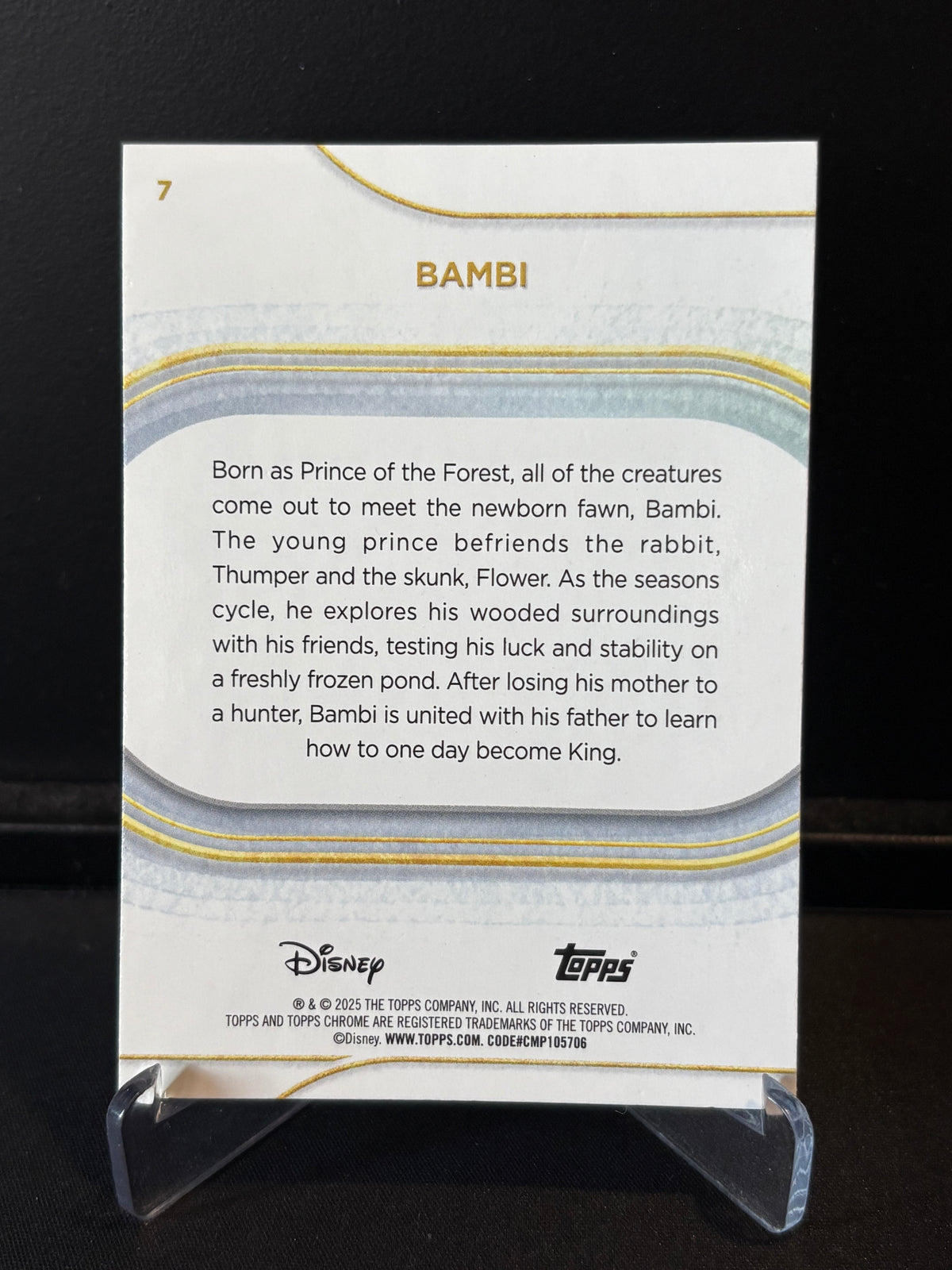 Topps Chrome Disney 2025 – Bambi #7 | Carte Base