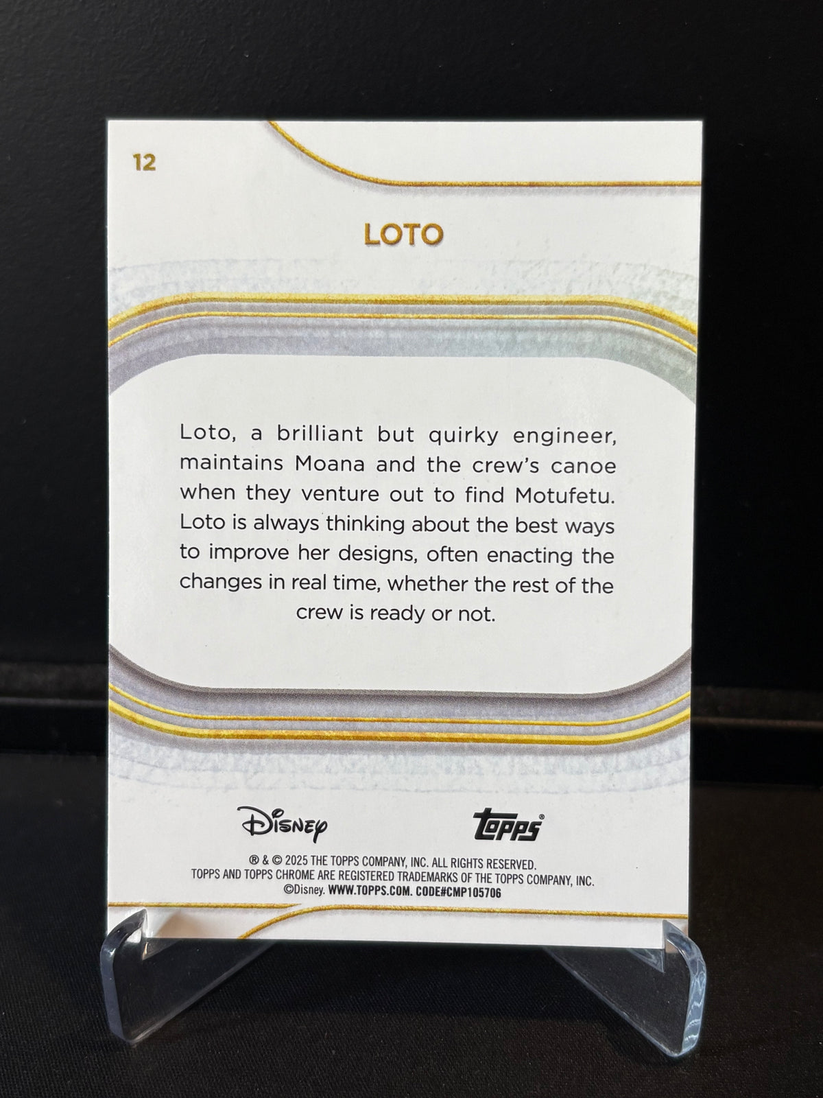 Topps Chrome Disney 2025 – Loto #12 | Carte Base – Debut