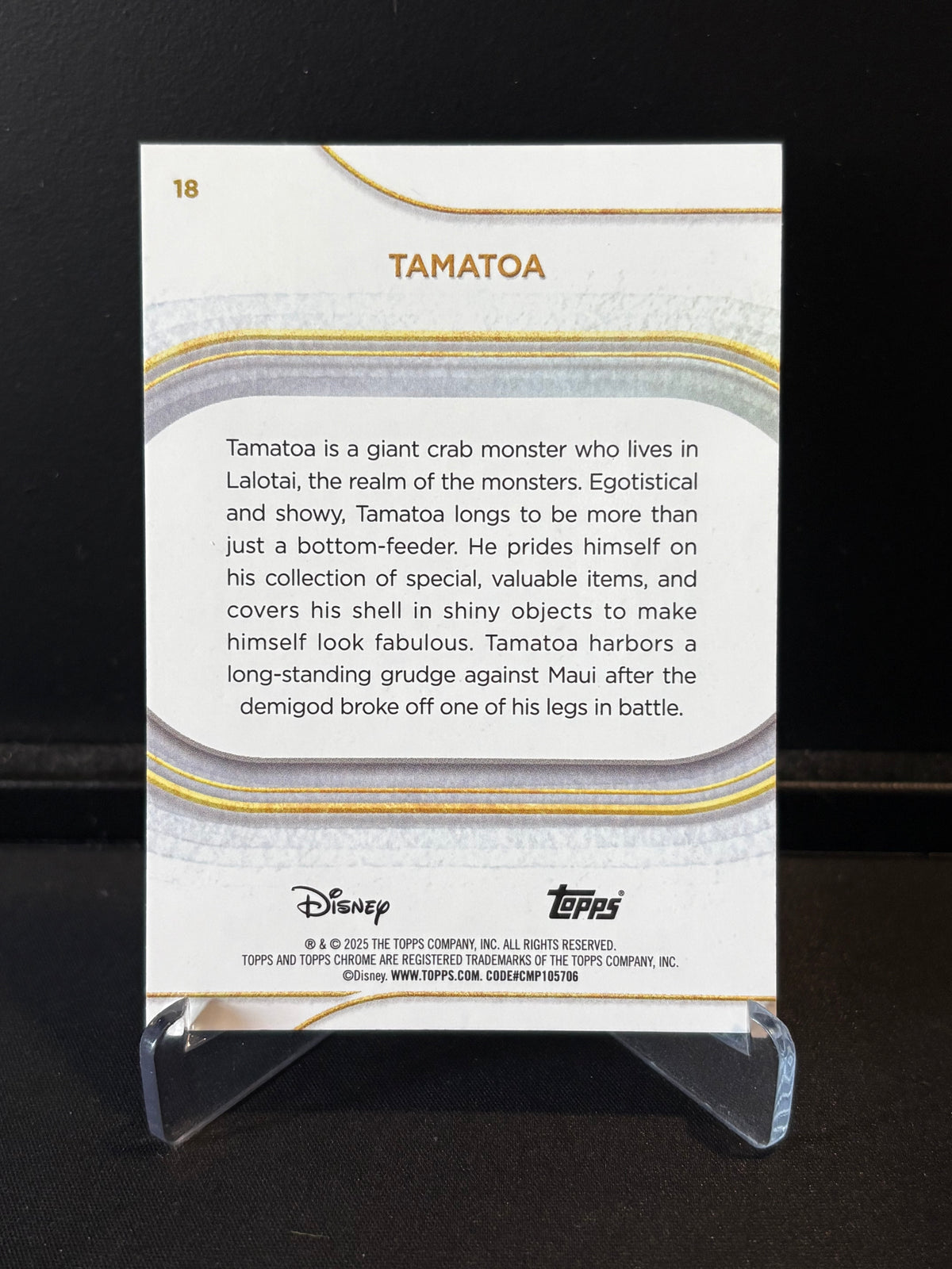 Topps Chrome Disney 2025 – Tamatoa #18 | Carte Base
