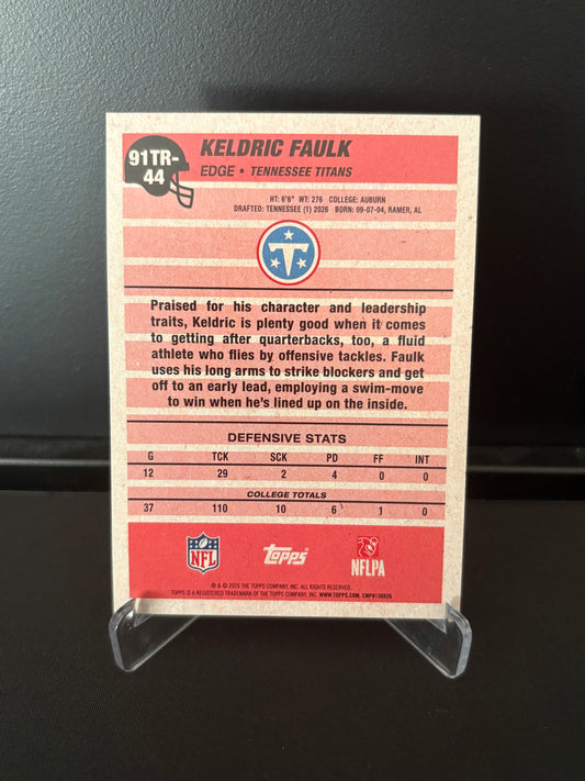 Topps NFL 2026 – Keldric Faulk #91TR-44 | 35th Anniversary Rookie Card – Tennessee Titans