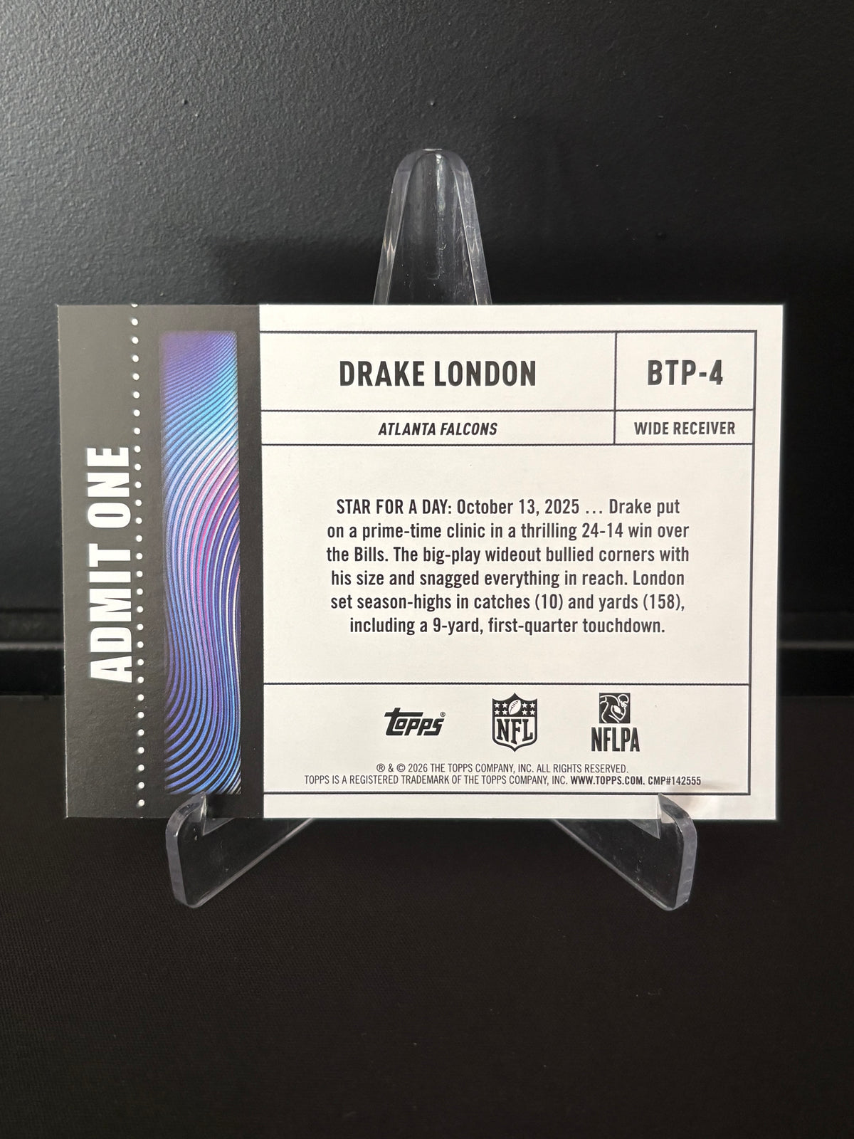 Topps Flagship NFL 2026 – Drake London BTP-4 | Big Ticket Player