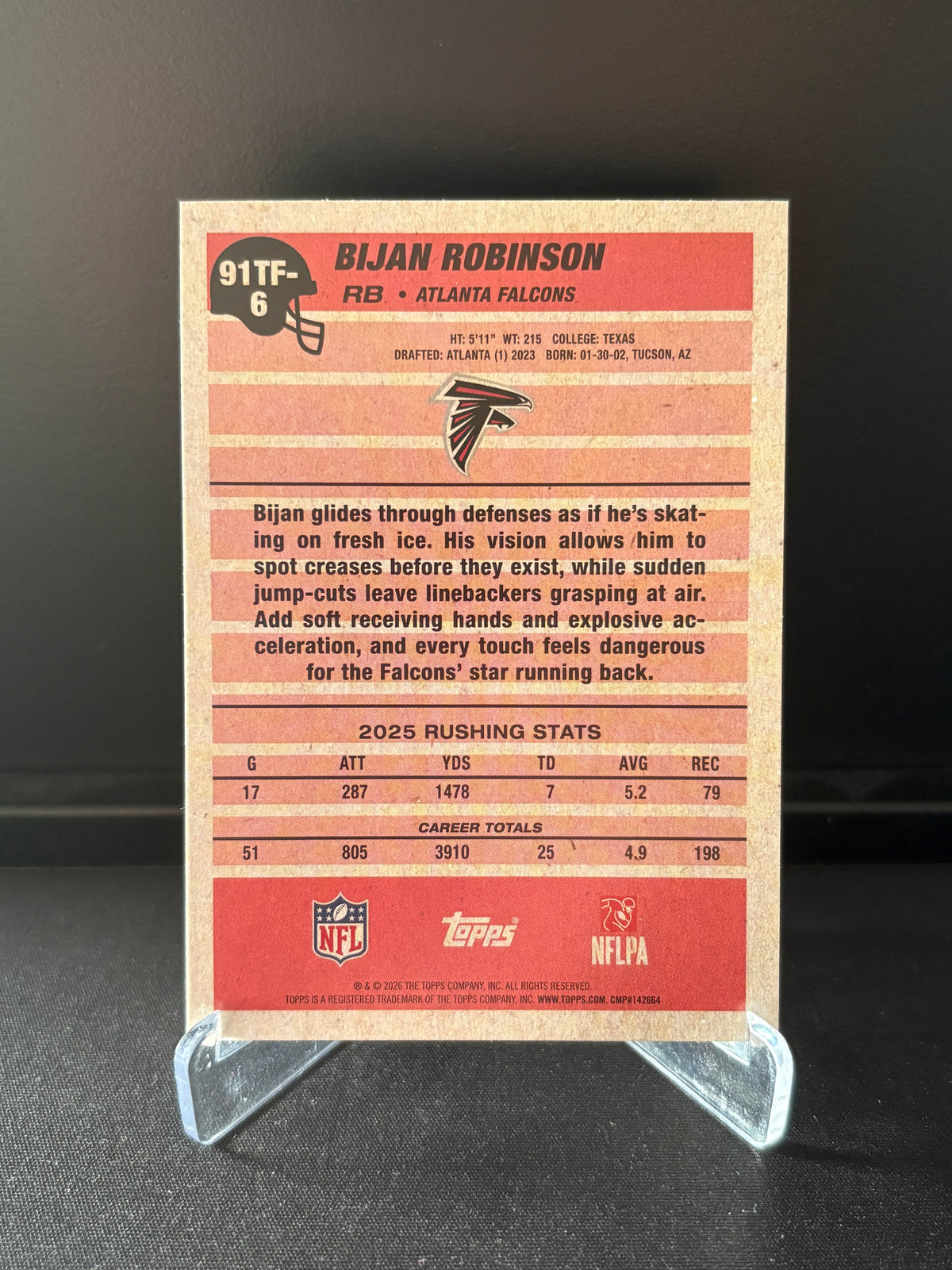 Topps Flagship NFL 2026 – Bijan Robinson #6 – 35th Anniversary