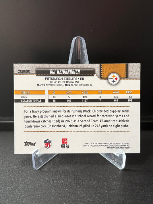 Topps Flagship NFL 2026 – Eli Heidenreich #398 RC | Base