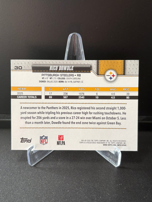 Topps Flagship NFL 2026 – Rico Dowdle #30 | Team Border
