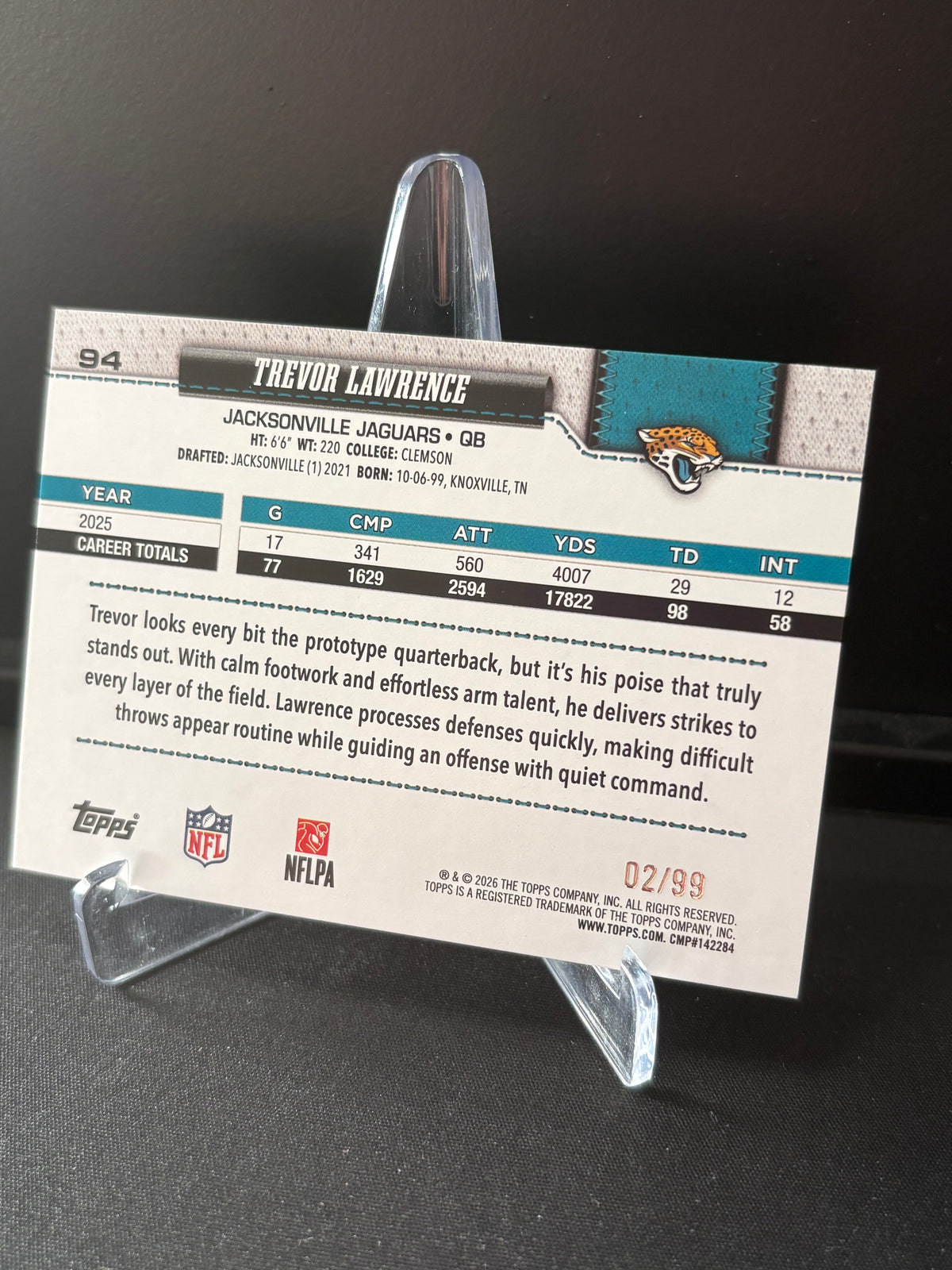 Topps Flagship NFL 2026 – Trevor Lawrence #94 | Green /99