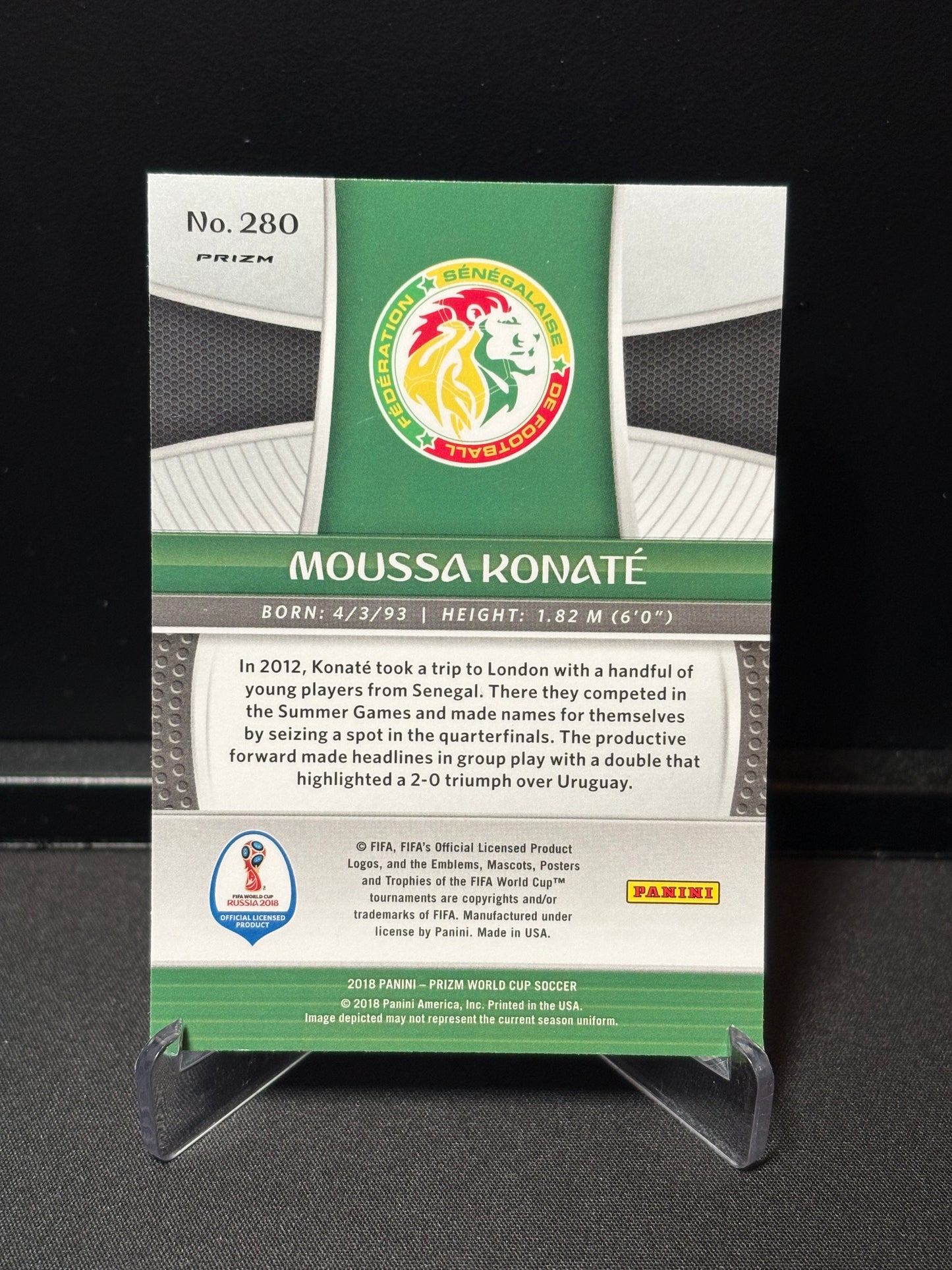 Moussa Konaté Panini Prizm World Cup 2018 "Blue White Red" Sénégal