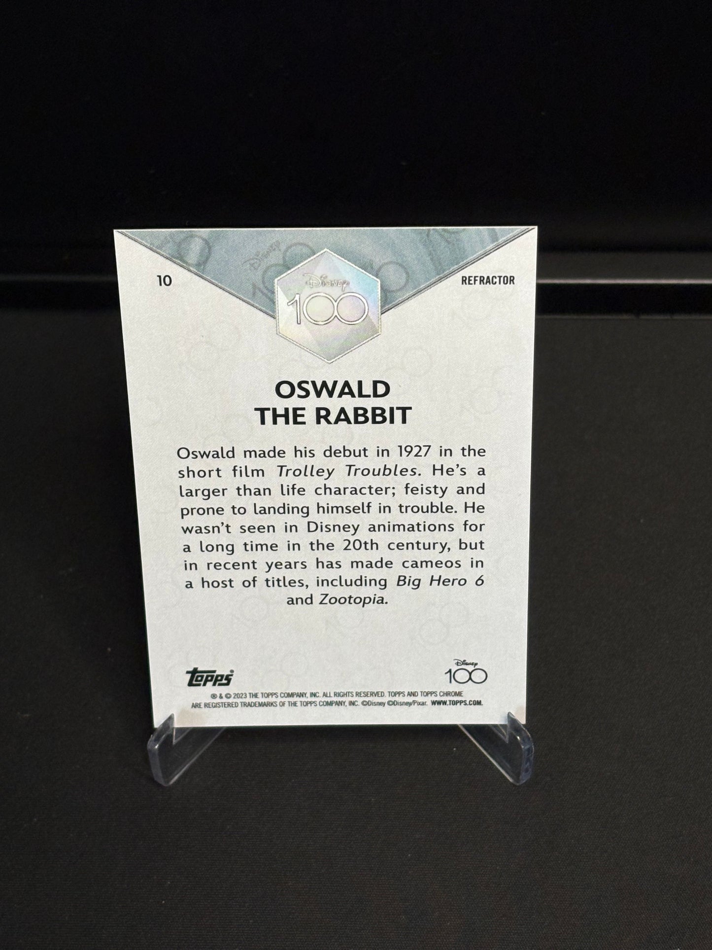 Topps Chrome Disney 100 "Refractor" Oswald The Rabbit #10