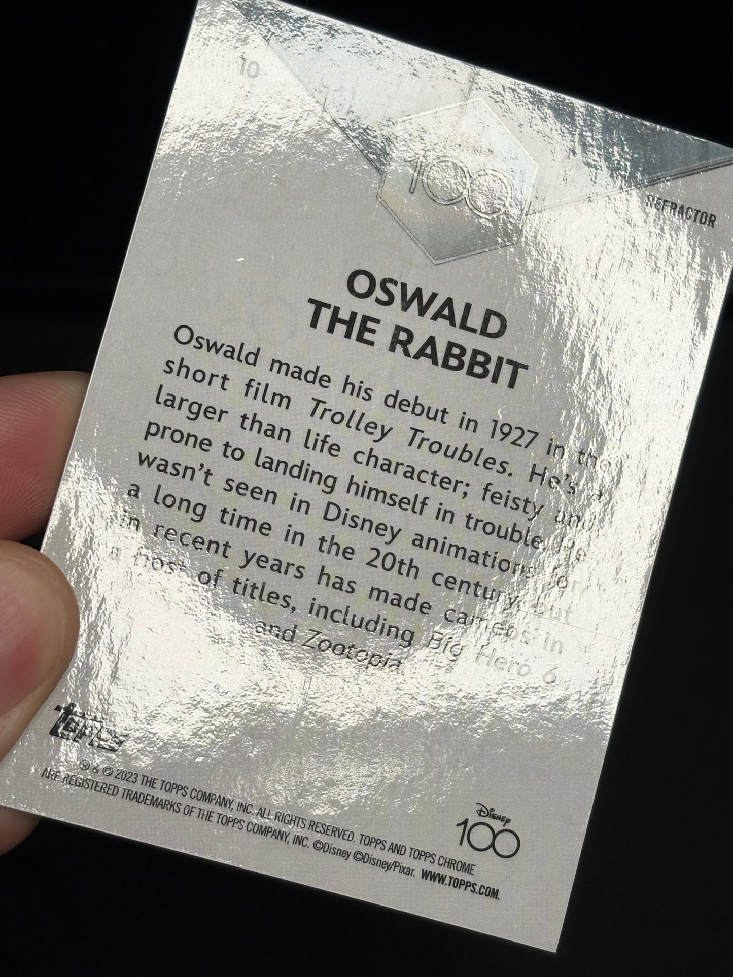 Topps Chrome Disney 100 "Refractor" Oswald The Rabbit #10