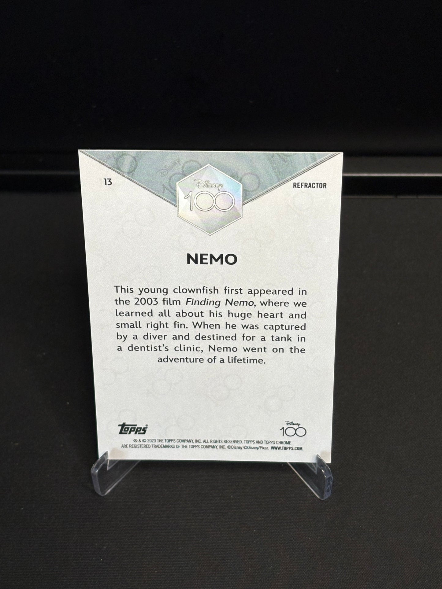 Topps Chrome Disney 100 "Refractor" Nemo #13