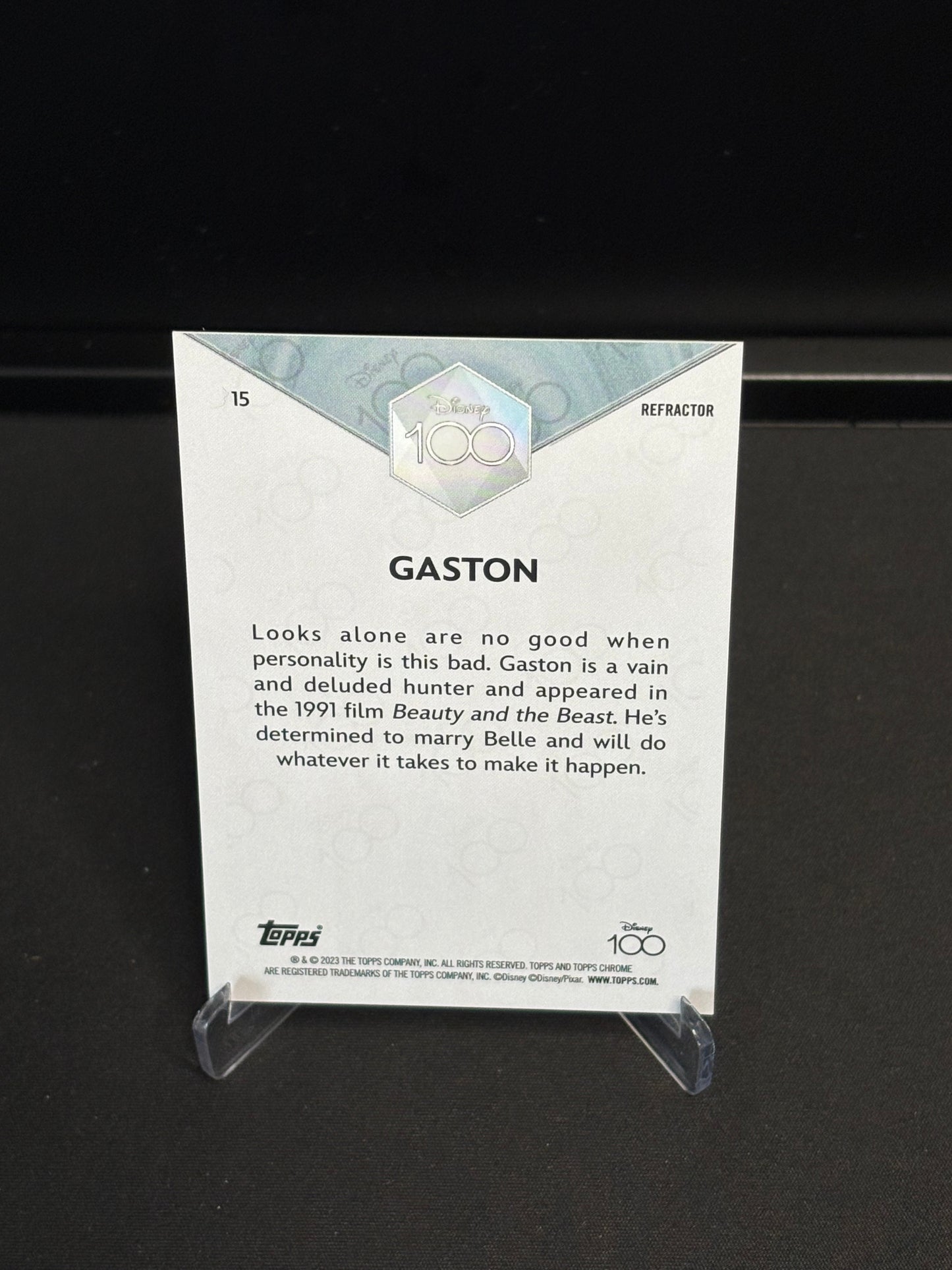 Topps Chrome Disney 100 "Refractor" Gaston #15