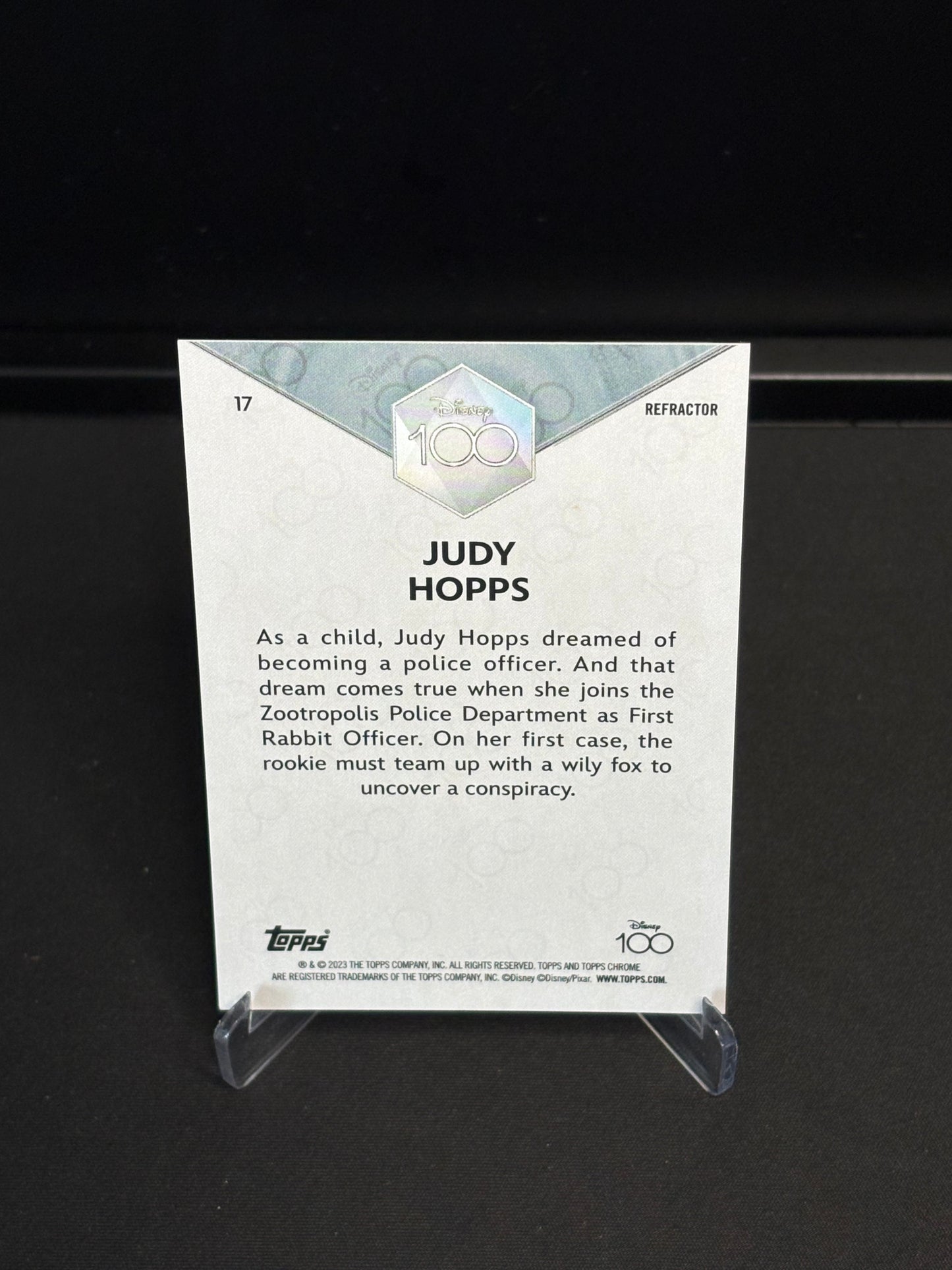 Topps Chrome Disney 100 "Refractor" Judy Hopps #17