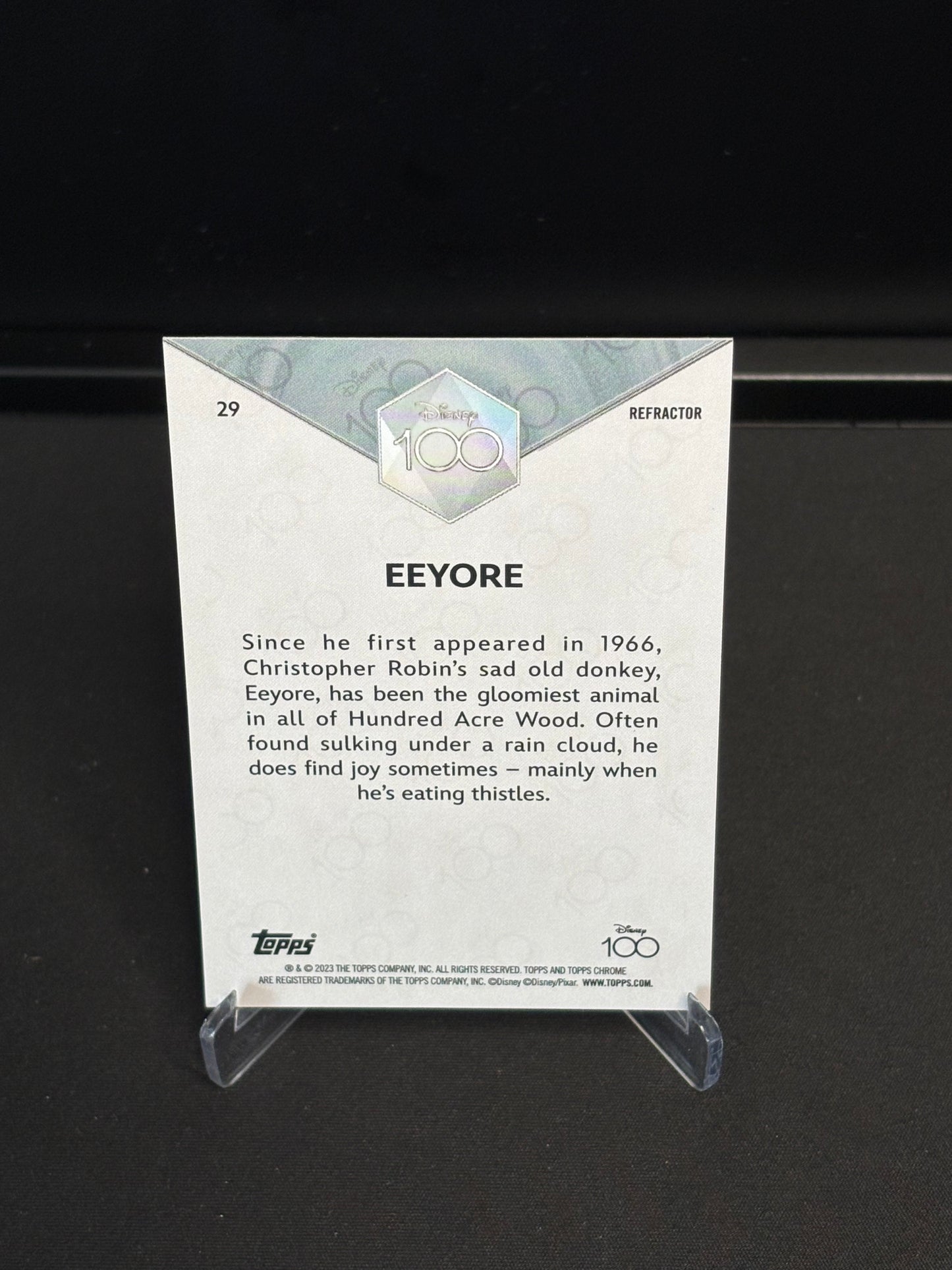 Topps Chrome Disney 100 "Refractor" Eeyore #29