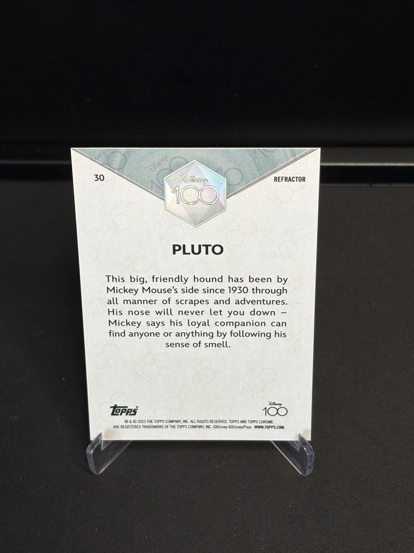Topps Chrome Disney 100 "Refractor" Pluto #30