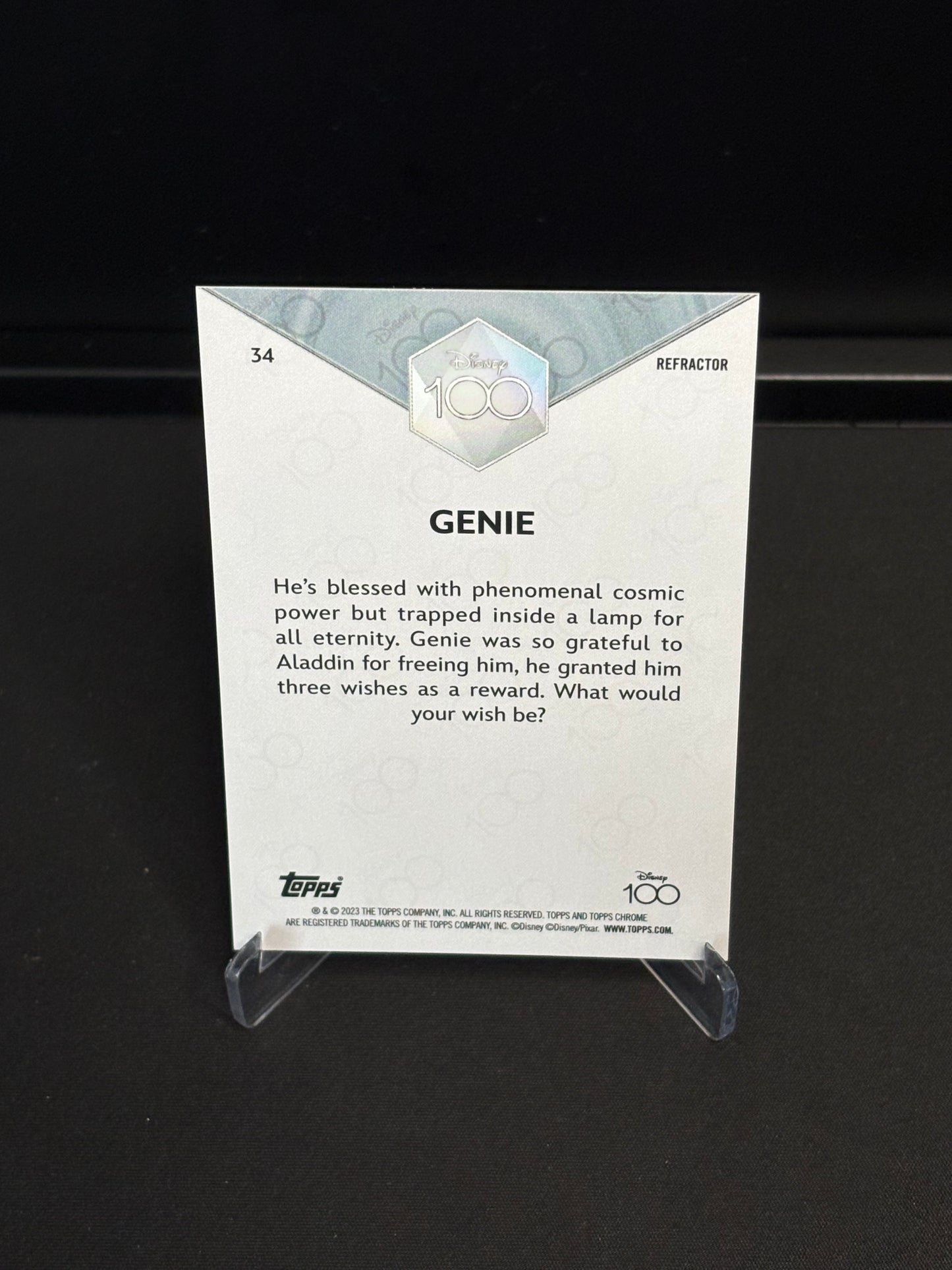 Topps Chrome Disney 100 "Refractor" Genie #34
