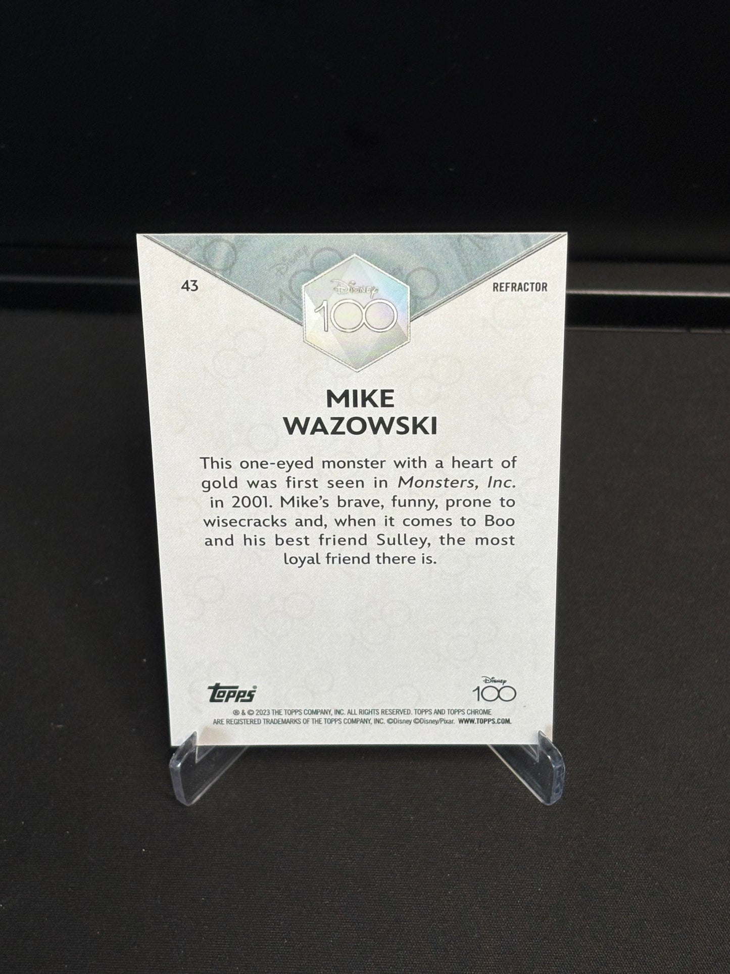 Topps Chrome Disney 100 "Refractor" Mike Wazowski #43