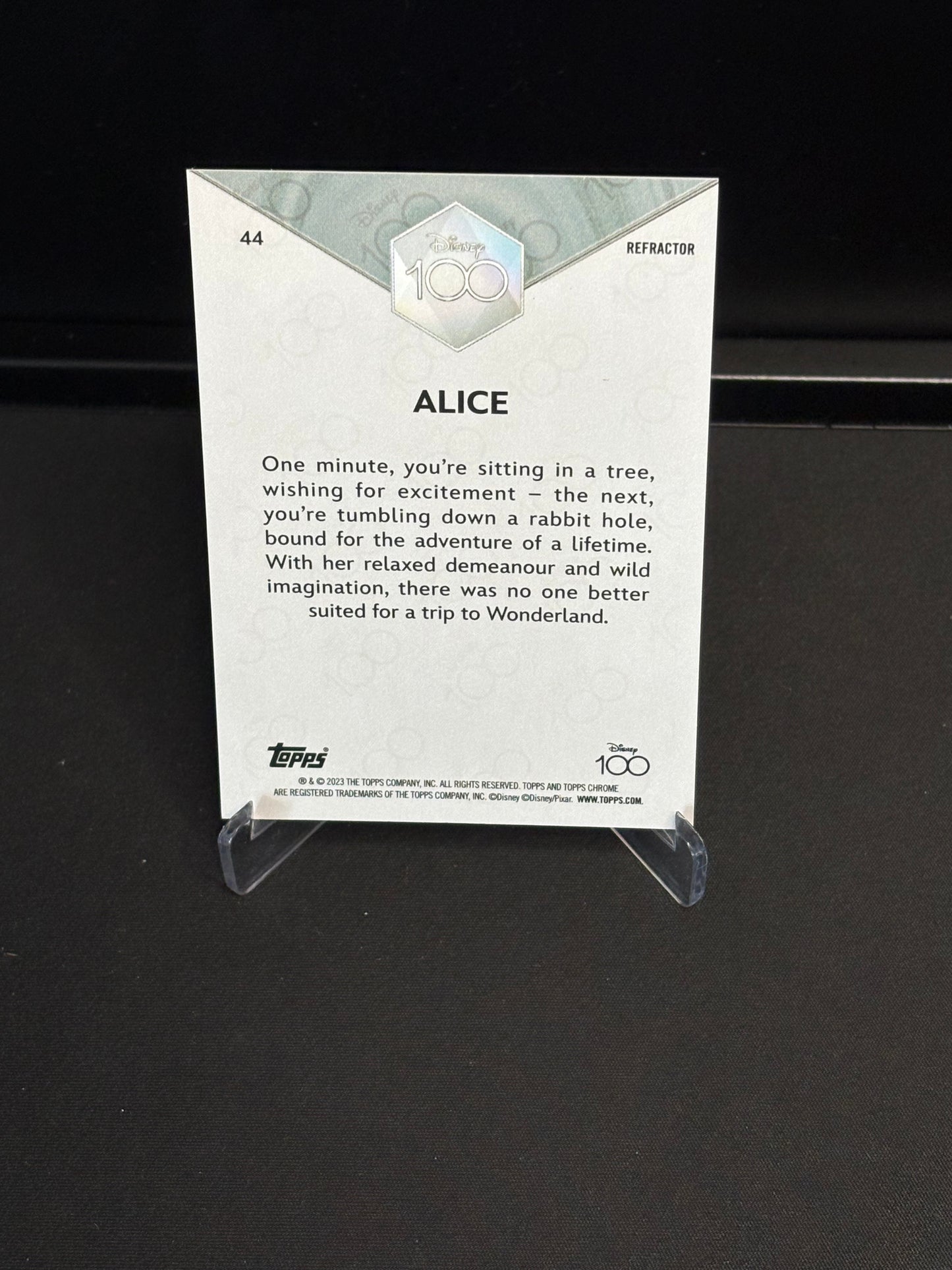 Topps Chrome Disney 100 "Refractor" Alice #44