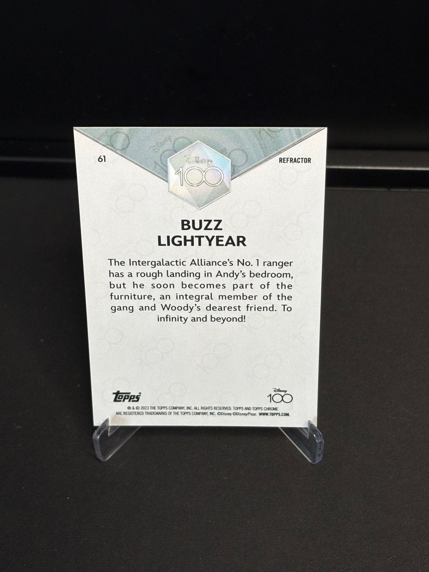 Topps Chrome Disney 100 "Refractor" Buzz Lightyear #61