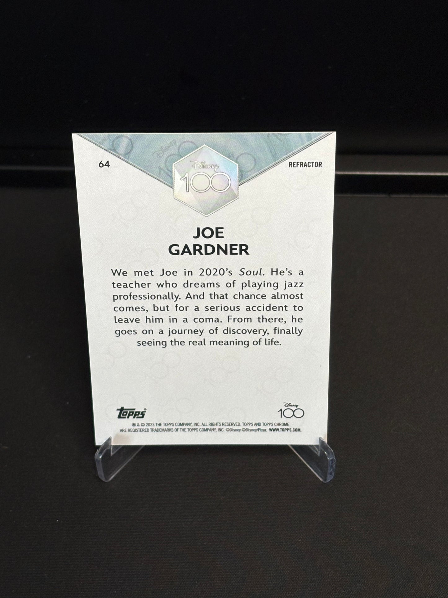 Topps Chrome Disney 100 "Refractor" Joe Gardner #64