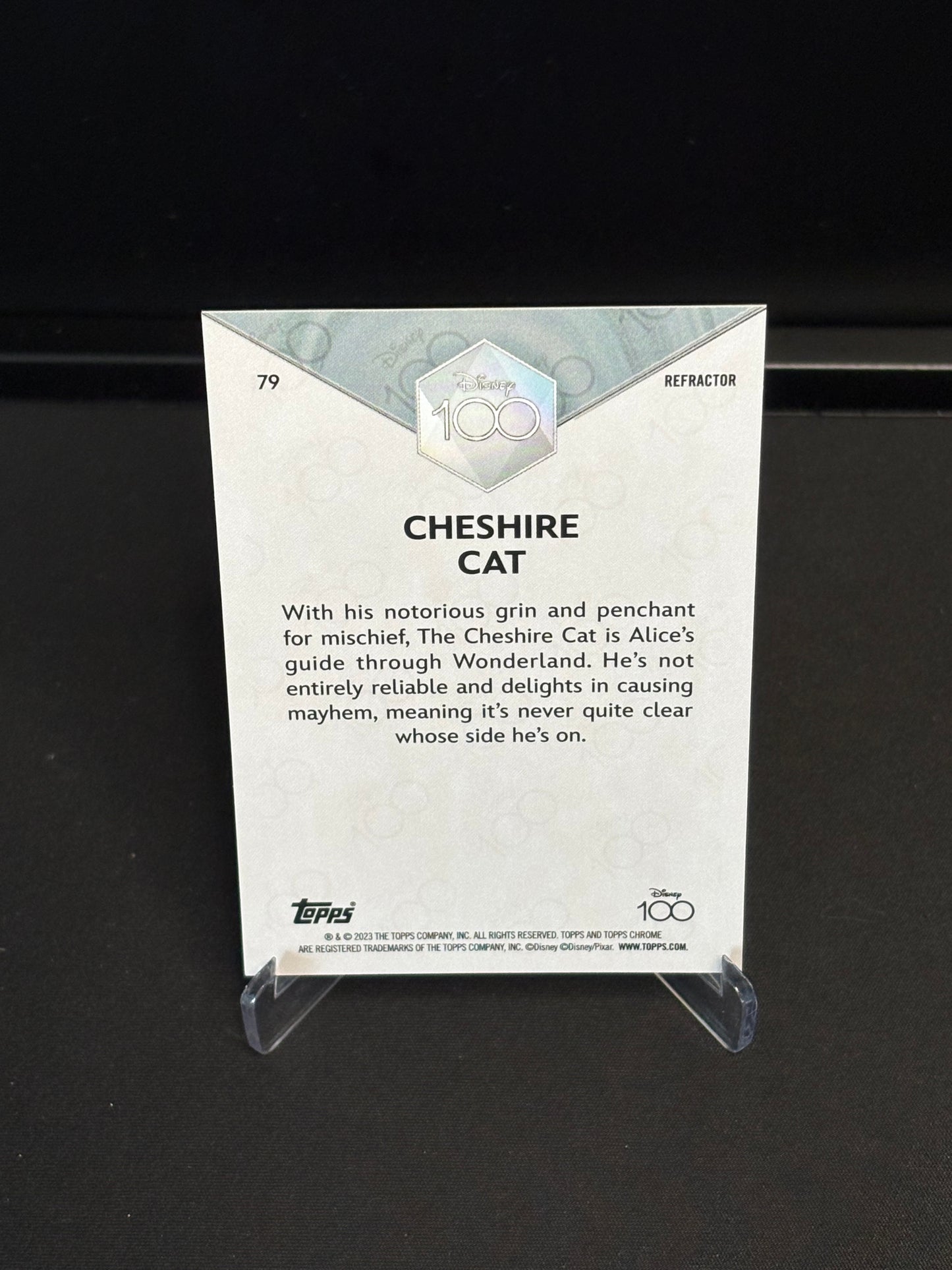 Topps Chrome Disney 100 "Refractor" Cheshire Cat #79