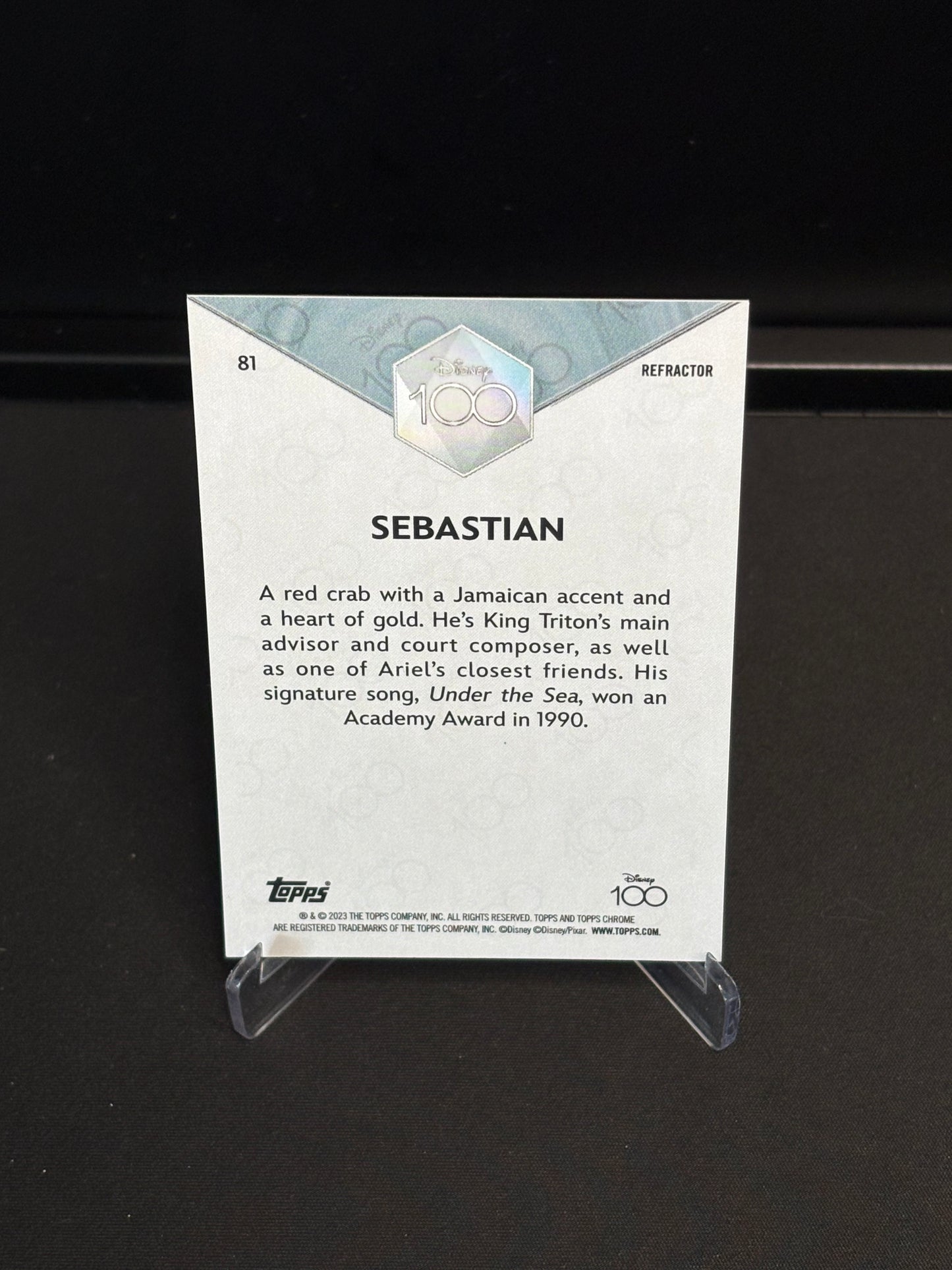 Topps Chrome Disney 100 "Refractor" Sebastian #81