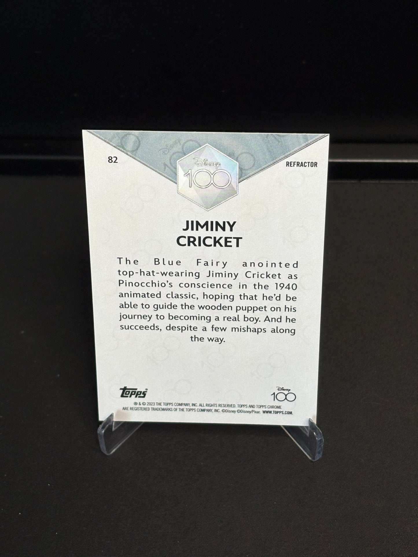 Topps Chrome Disney 100 "Refractor" Jiminy Cricket #82