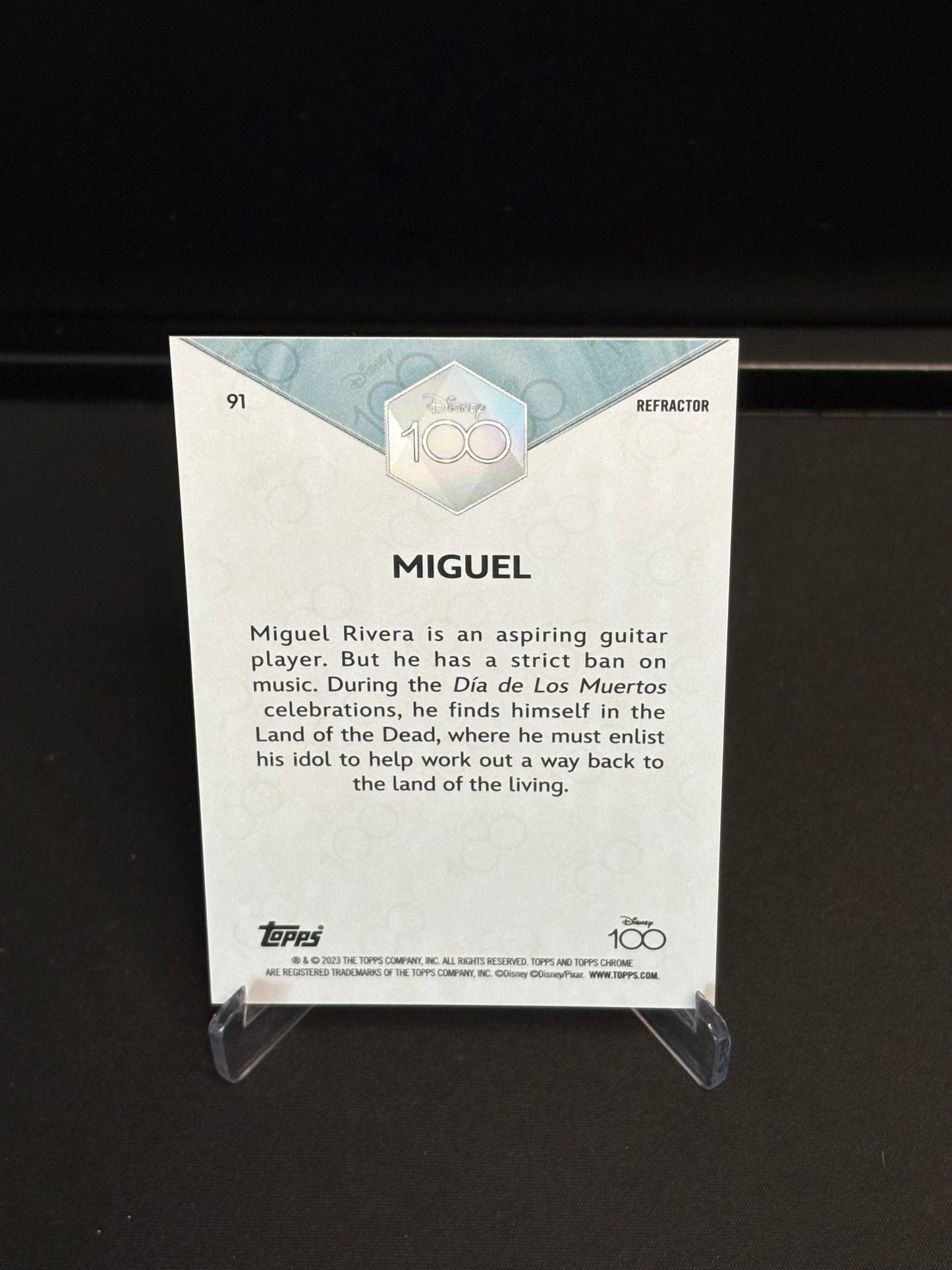 Topps Chrome Disney 100 "Refractor" Miguel #91