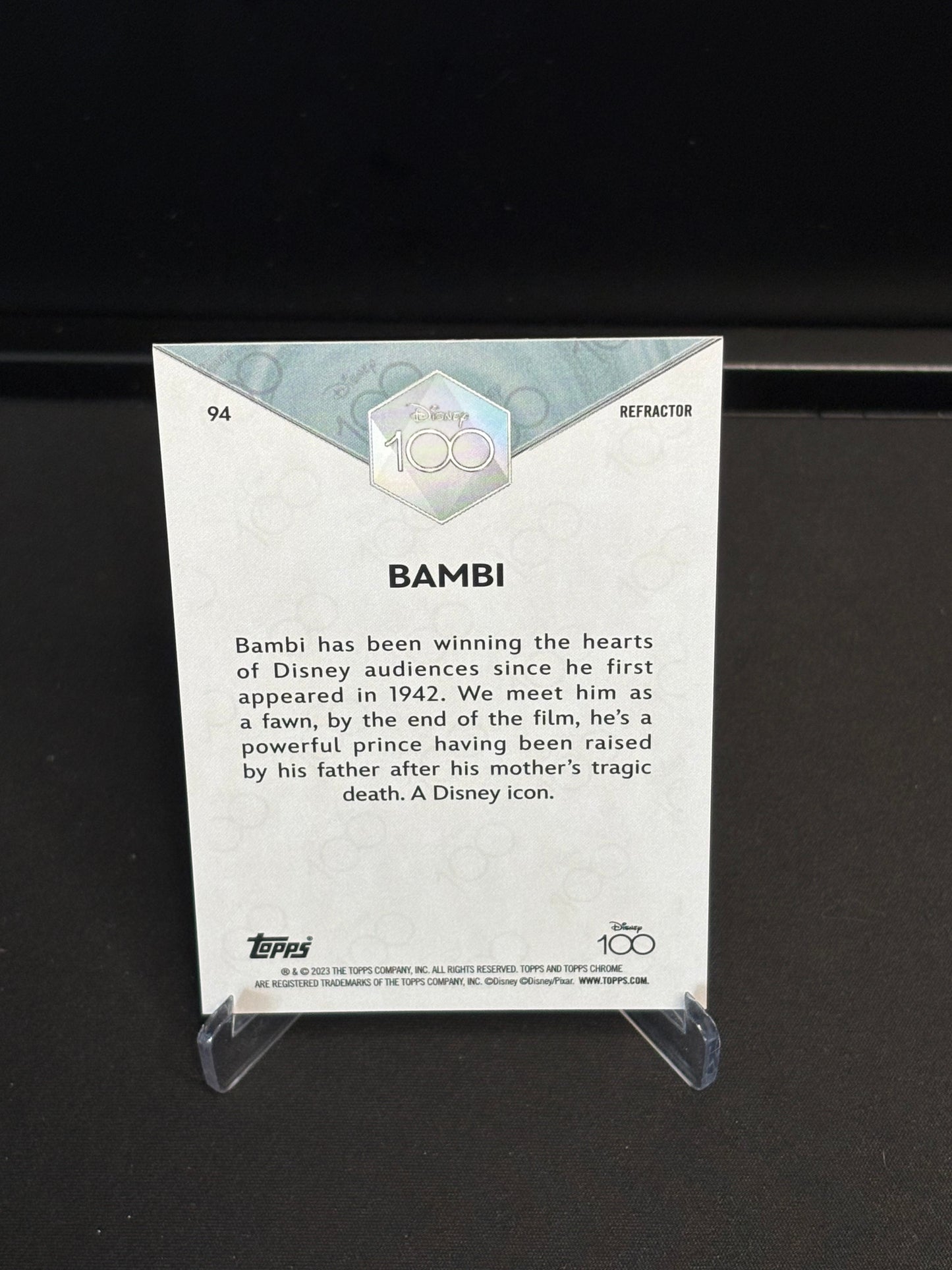 Topps Chrome Disney 100 "Refractor" Bambi #94