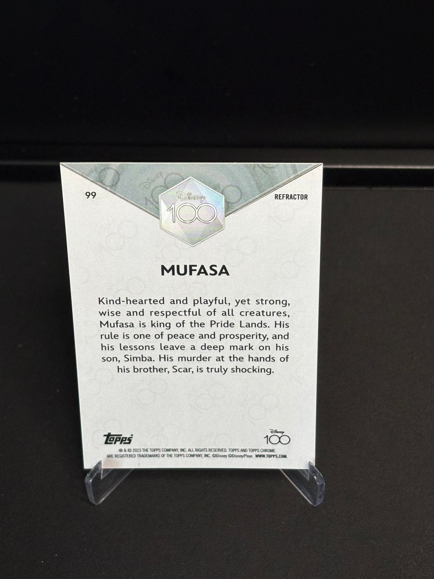 Topps Chrome Disney 100 "Refractor" Mufasa #99