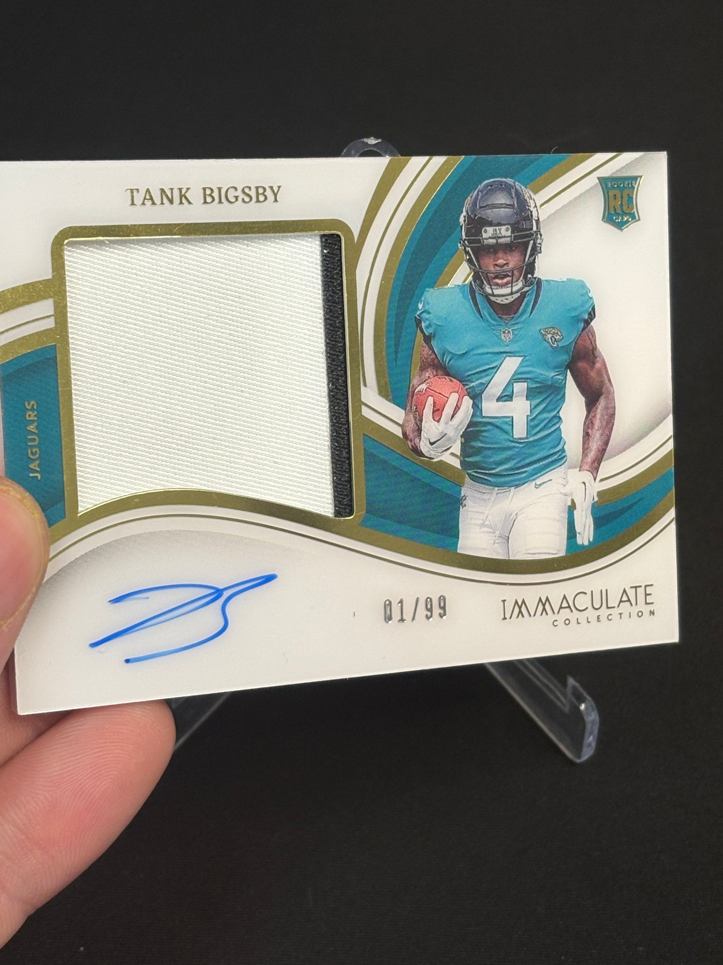 Tank Bigsby RPA OnCard Immaculate 2023 "Premium Patch Autographs" 01/99 Jaguars
