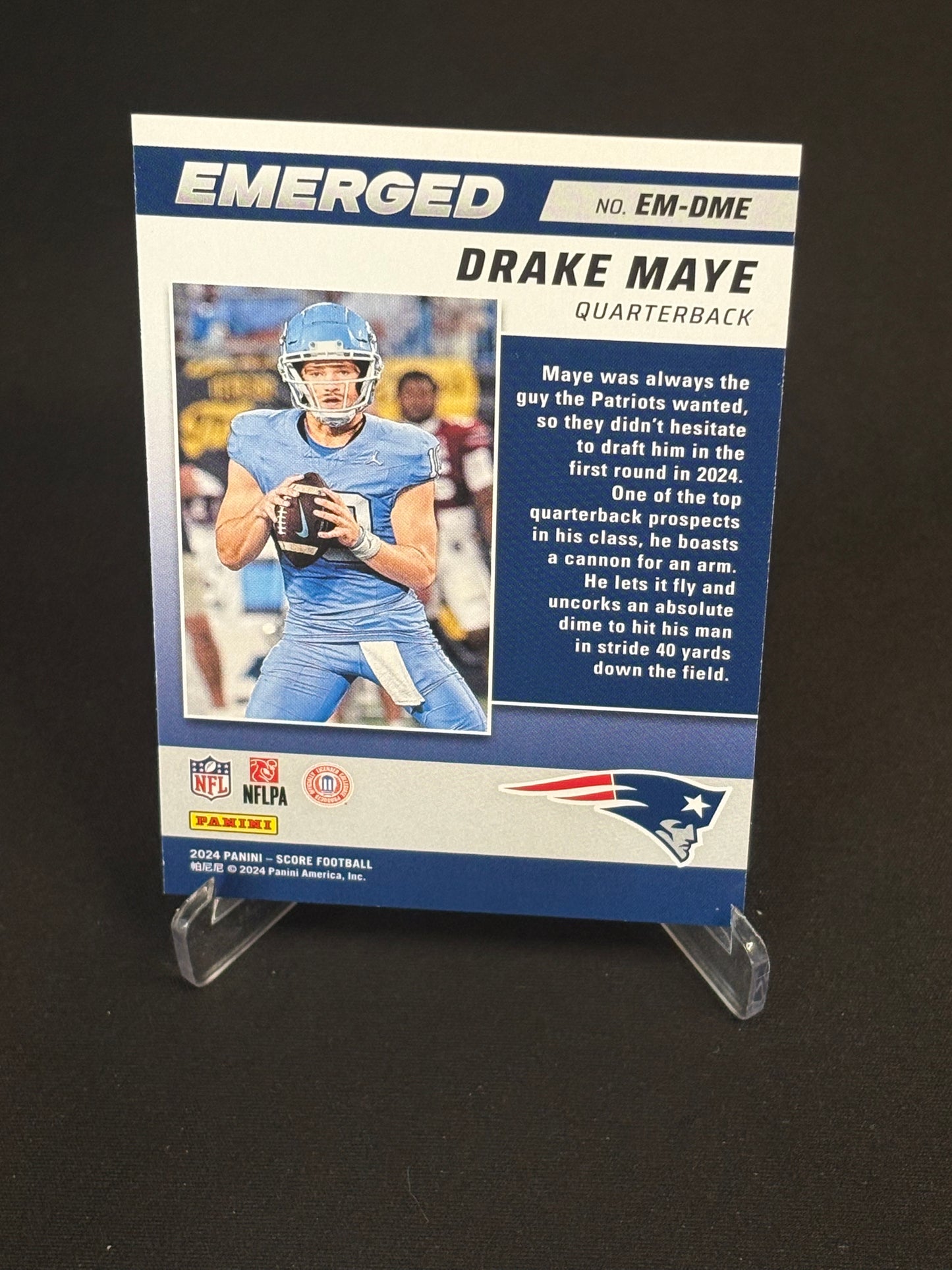 Drake Maye RC 2024 Score " Emerged" New England Patriots