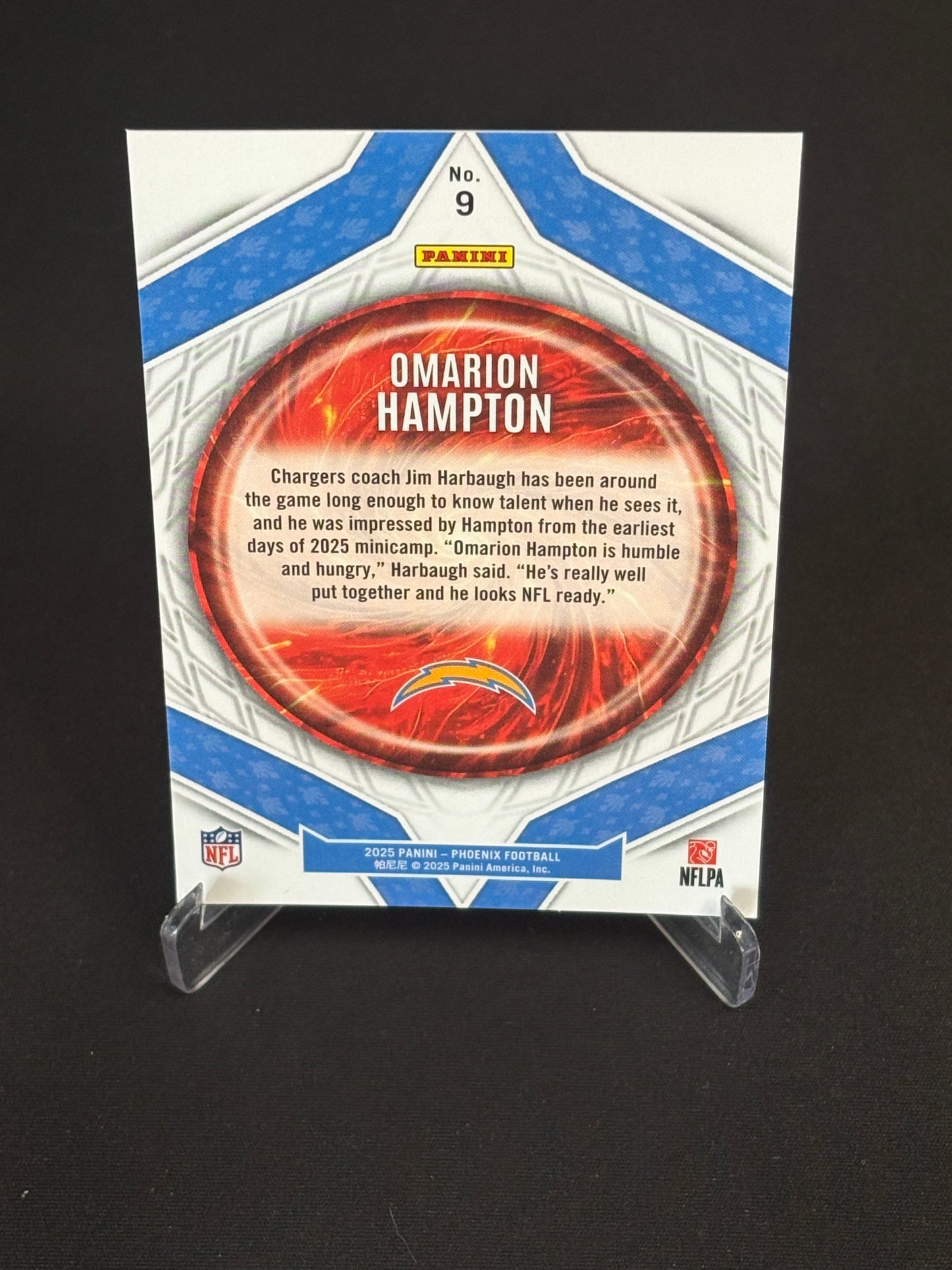 Omarion Hampton RC 2025 Phoenix "Paragon Prizm" L.A Chargers